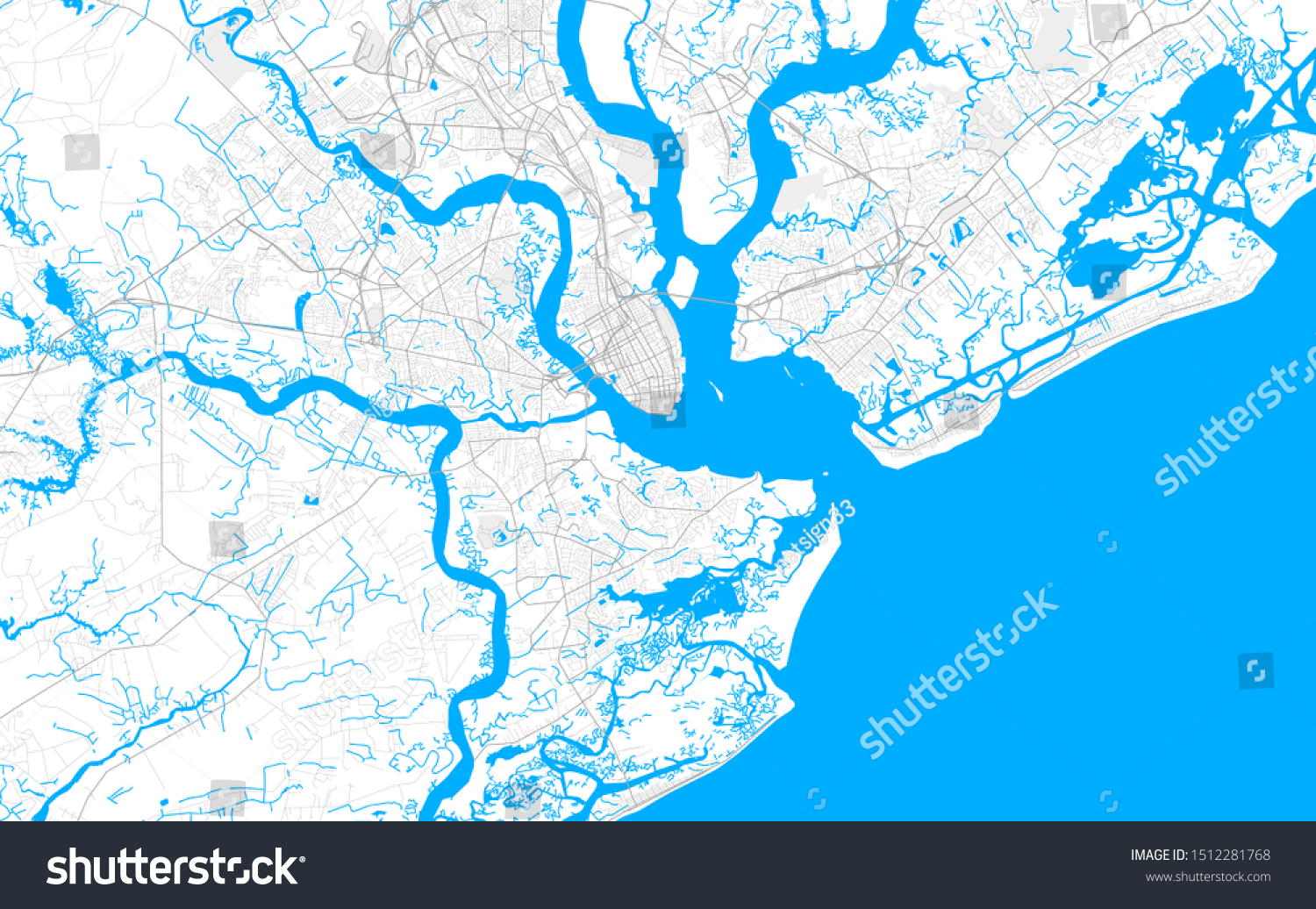 Map Of Charleston South Carolina Area Rich Detailed Vector Area Map Charleston Stock Vector (Royalty Free)  1512281768 | Shutterstock