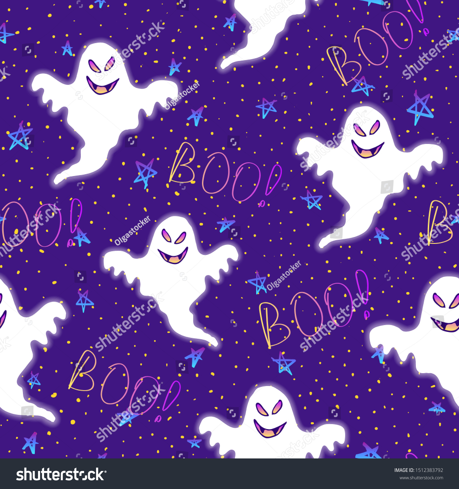 Halloween Pattern Vector Seamless Background Spooky Stock Vector ...