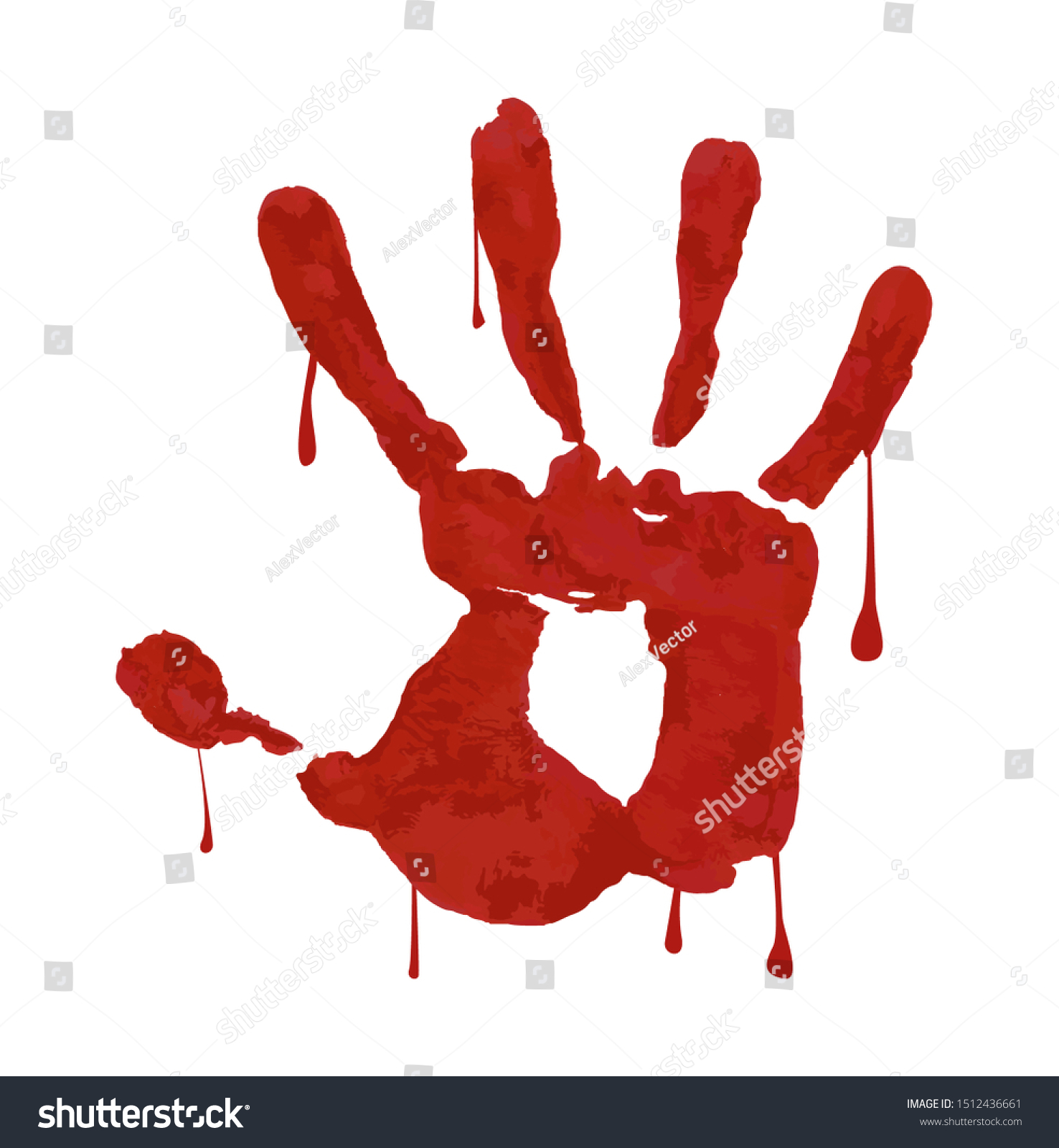 Bloody Vector Hand Print Blood Hand Stock Vector (Royalty Free ...