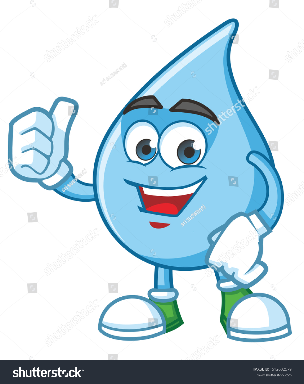 Water Drop Mascot Character Cartoon Vector Stock Vector (Royalty Free ...