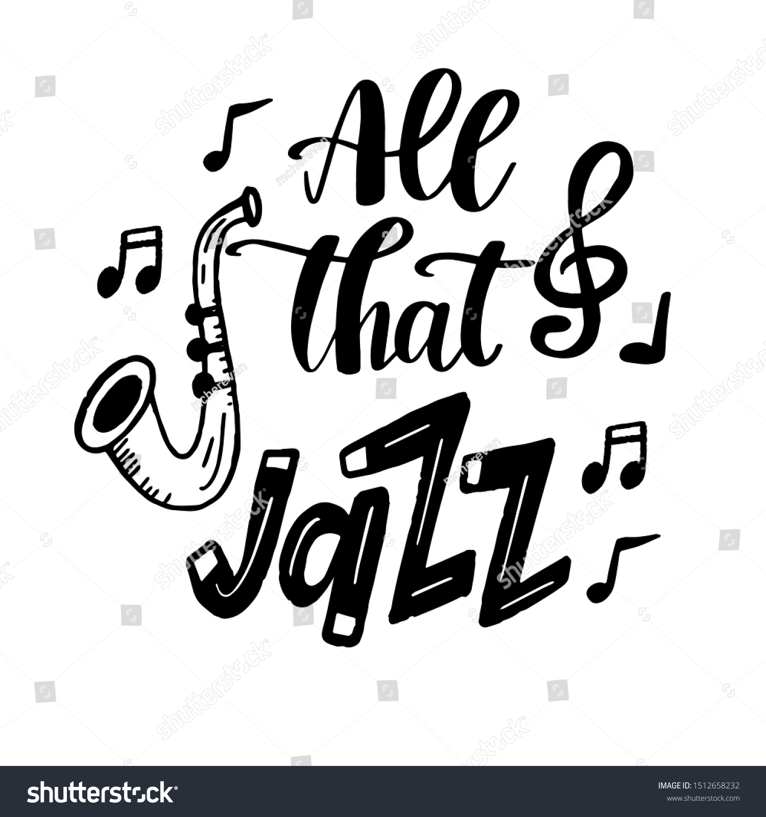 All That Jazz Music Poster Calligraphy Stock Vector (Royalty Free ...