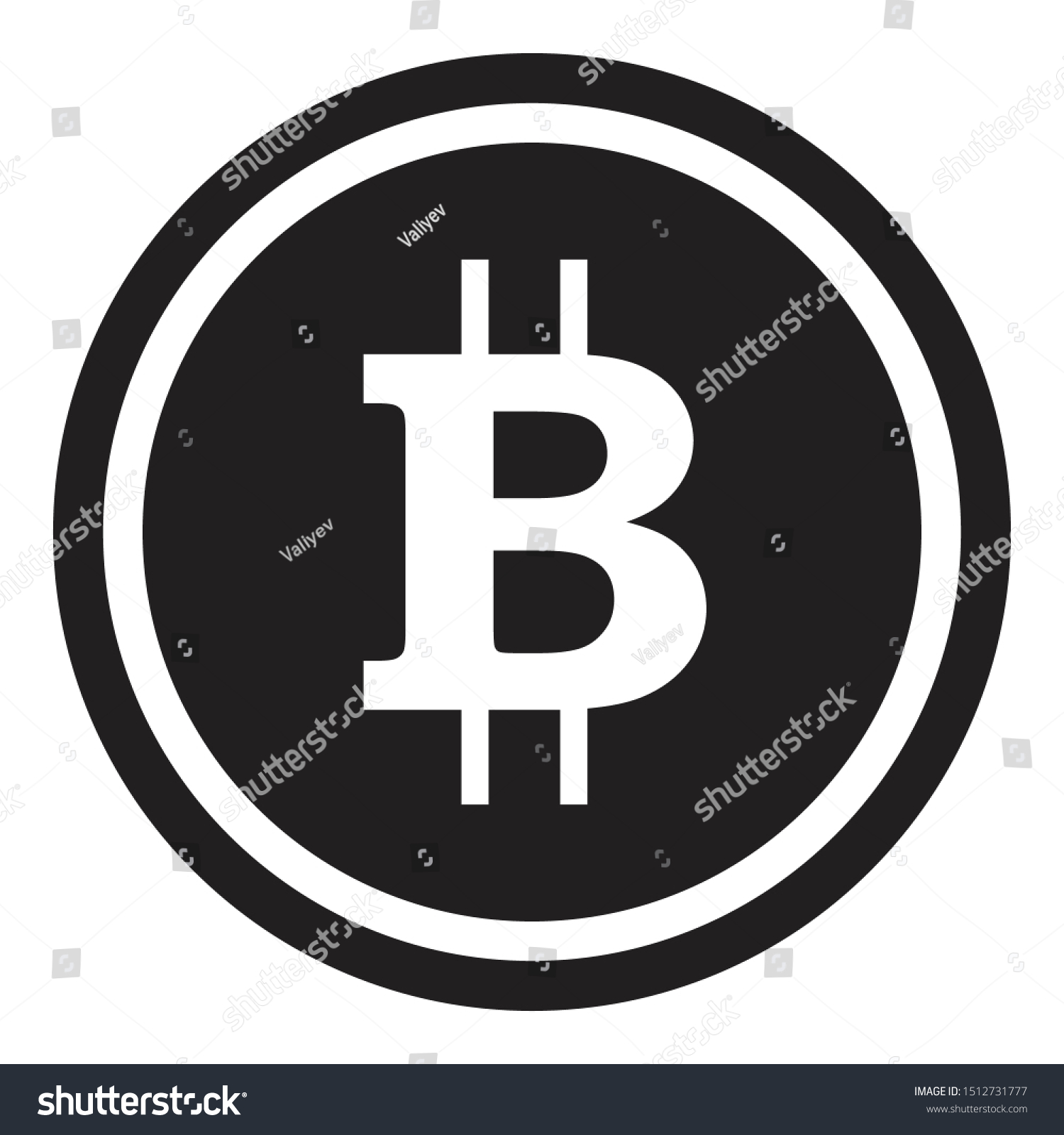 Bitcoin Icon Black Isolated Vector Illustration Stock Vector (Royalty ...