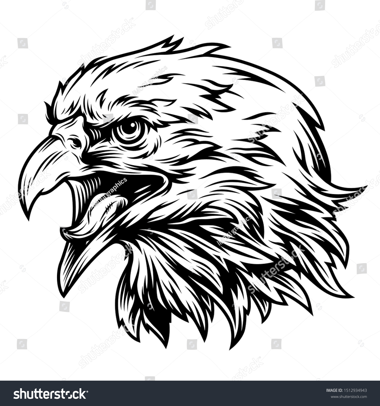 Vintage Eagle Head Side View Concept Stock Vector (Royalty Free ...