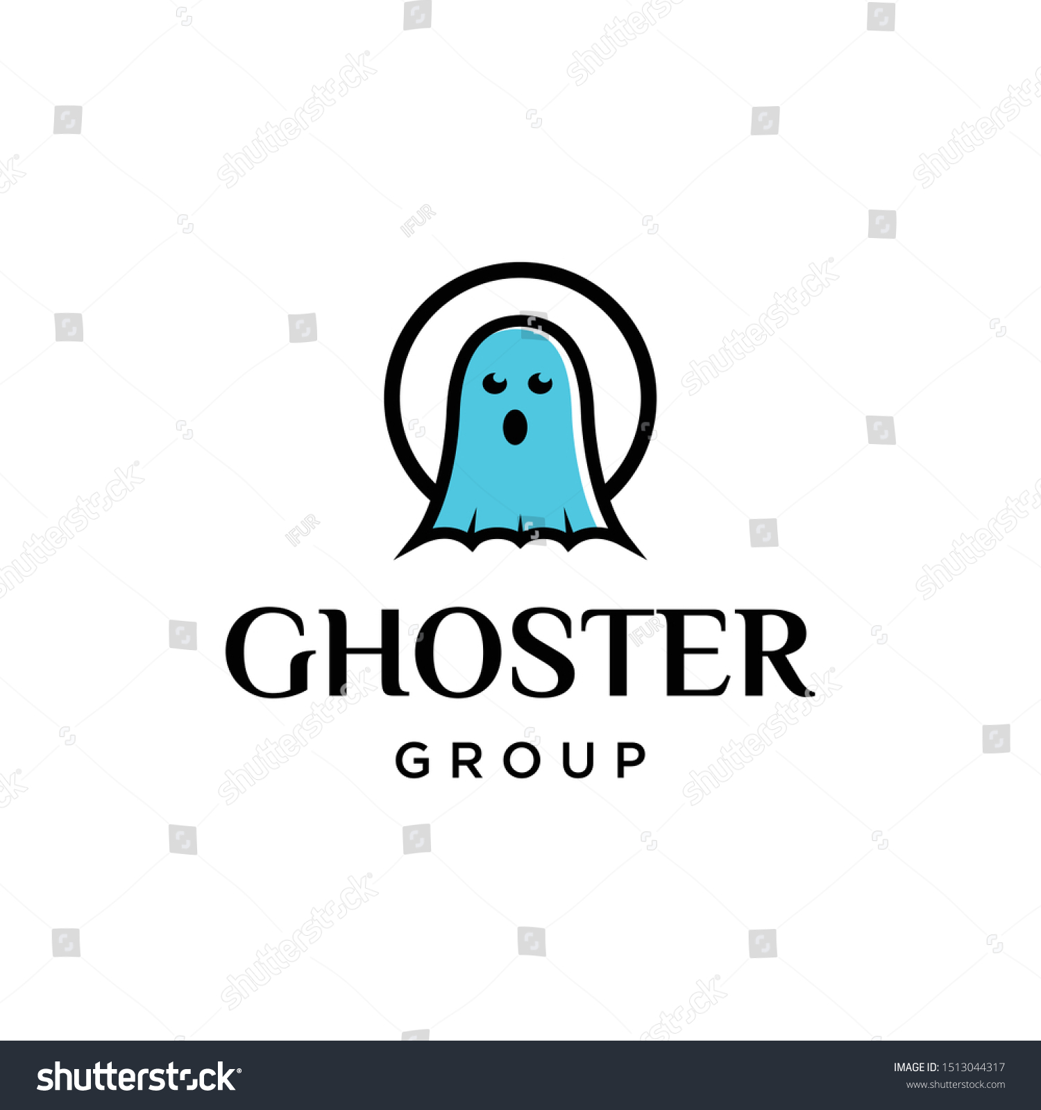 Illustration Abstract Ghost Formed Modern Minimalist Stock Vector ...