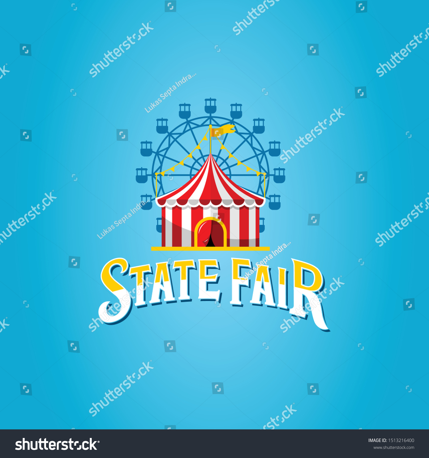 All Statefair Circus Text Logo Blue Stock Vector (Royalty Free