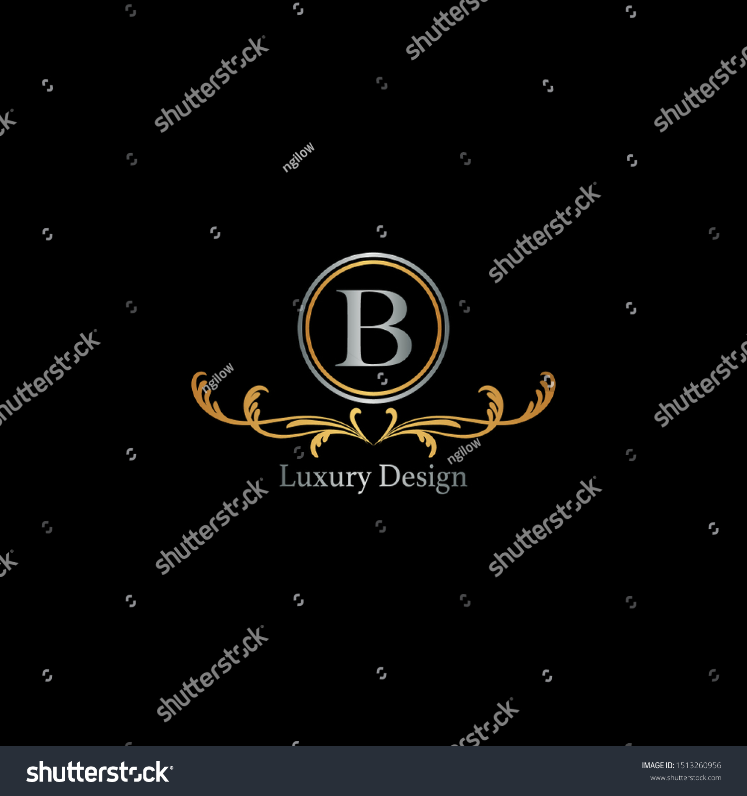 Golden B Letter Luxury Logo Icon Stock Vector (Royalty Free) 1513260956 ...