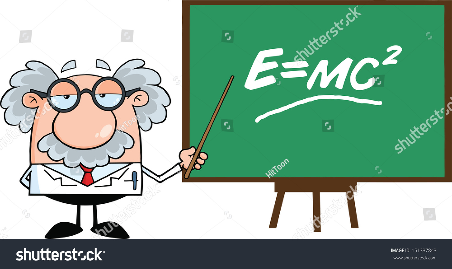 Funny Scientist Professor Pointer Presenting Einstein Stock Vector ...