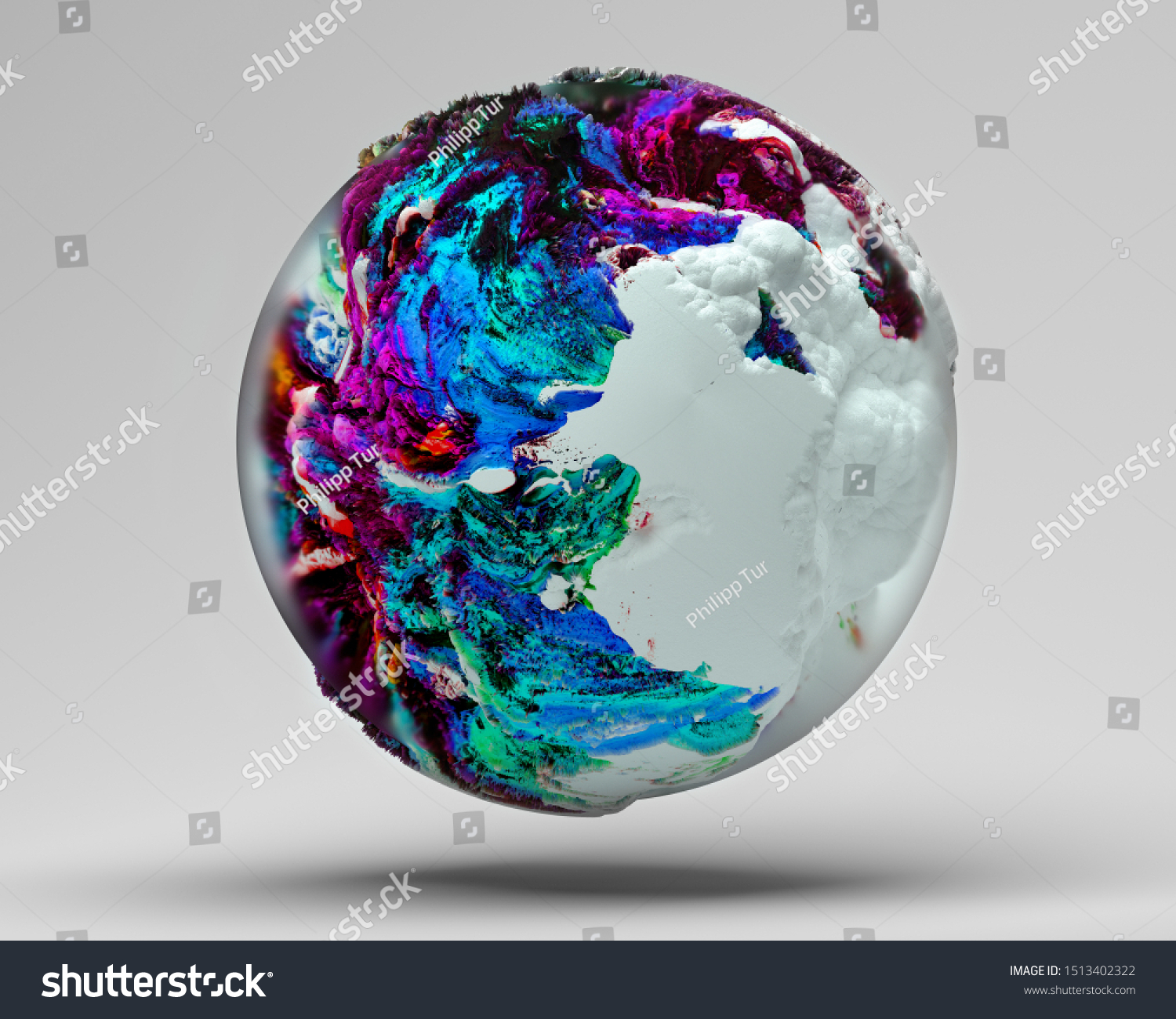 3d Render Abstract White Ball Intensive Stock Illustration 1513402322 ...