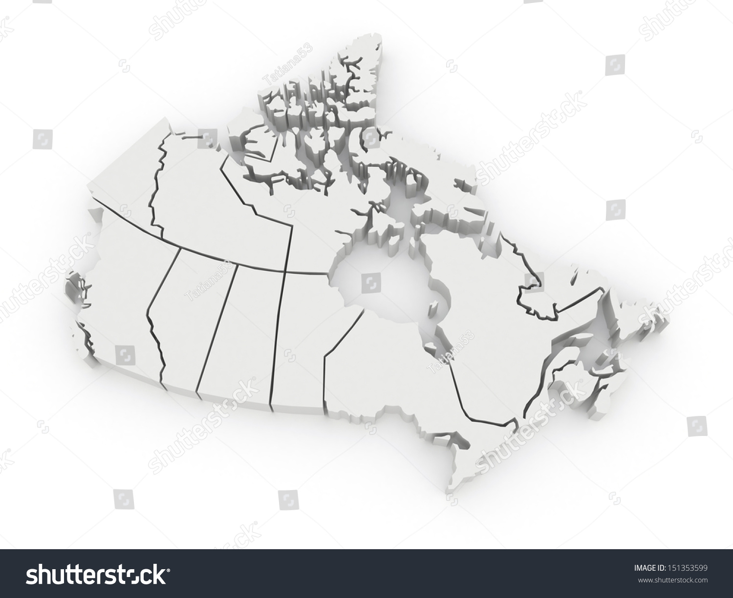 Threedimensional Map Canada 3d Stock Illustration 151353599 | Shutterstock