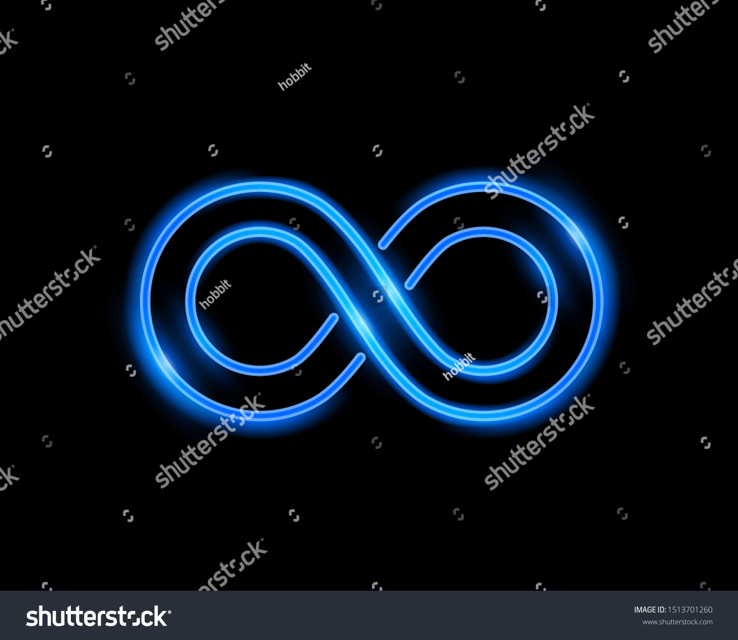 Infinity Neon Symbol On Blue Background Stock Vector Royalty Free