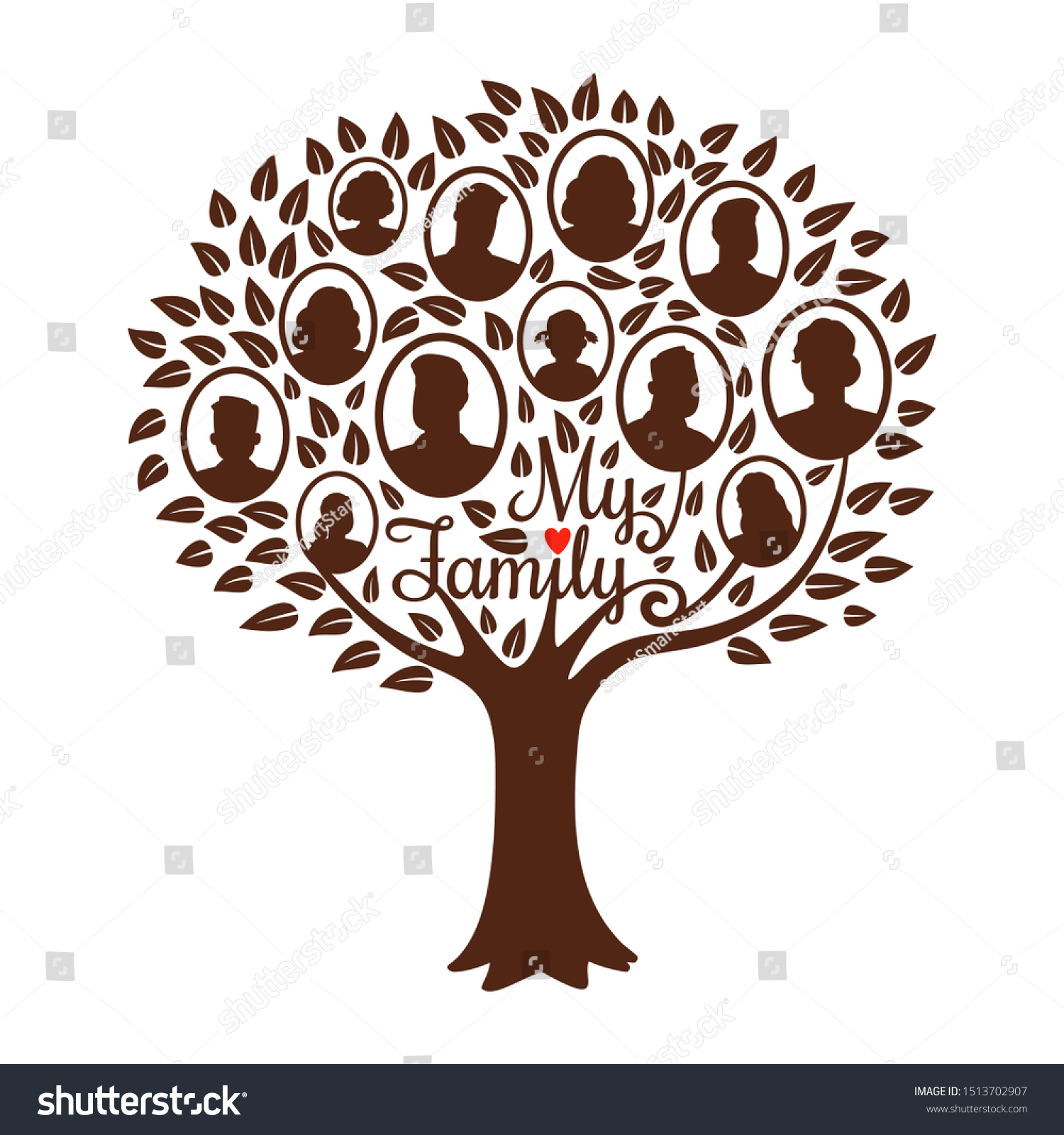 Genealogy Tree Genealogical Family Tree Illustration Stock Illustration ...