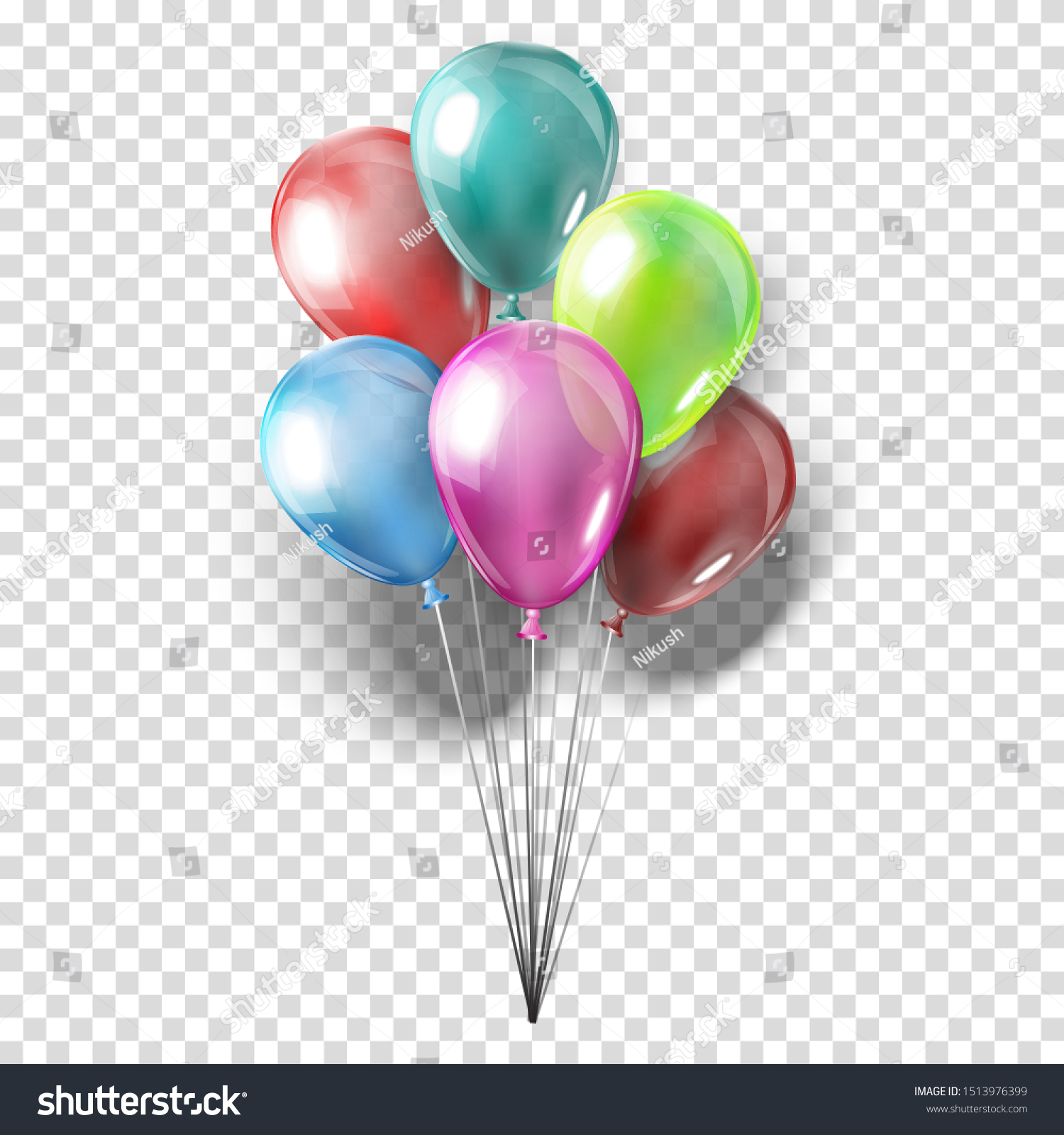 Vector Realistic Collection Balloons On Transparent Stock Vector ...