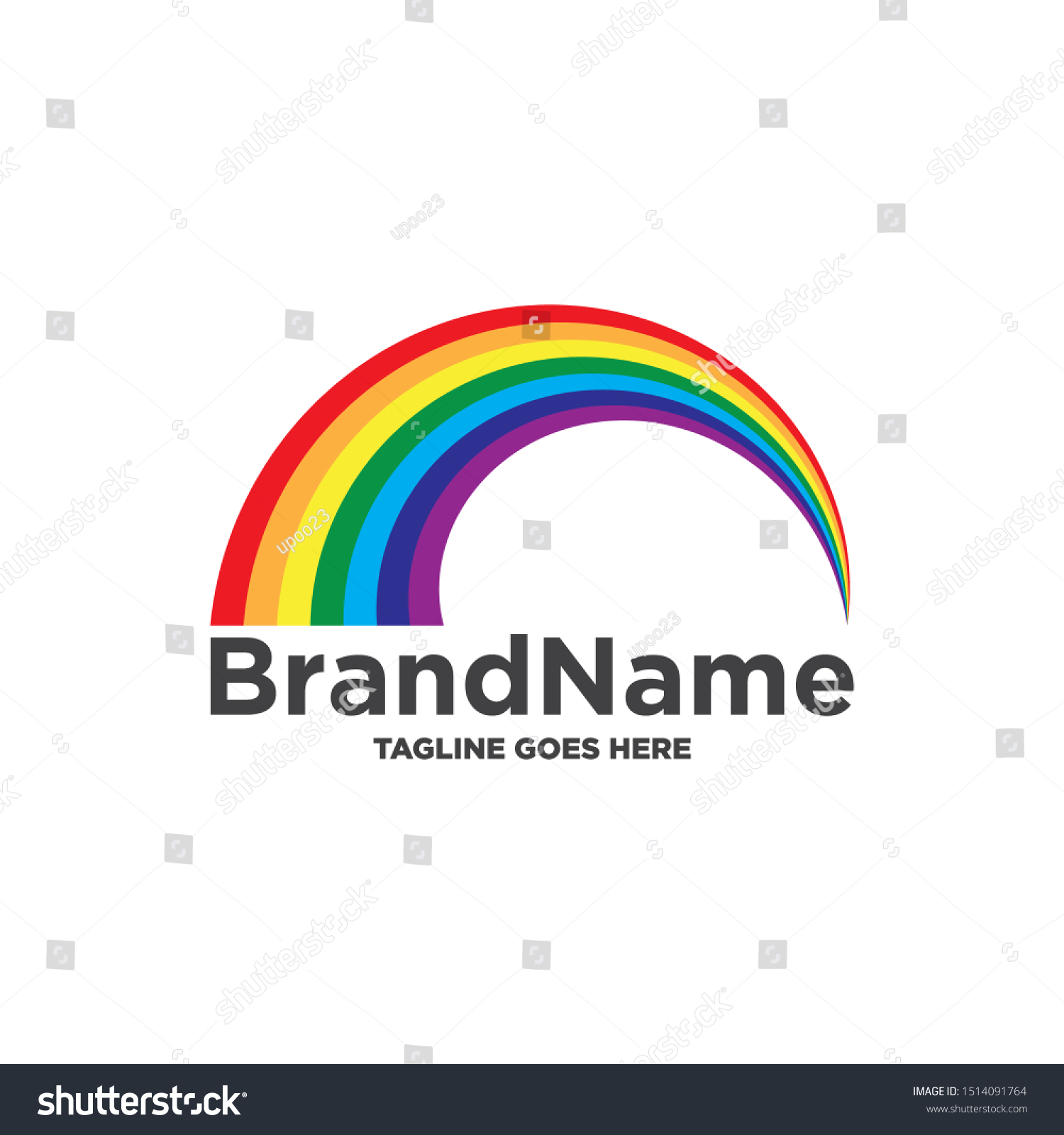 Rainbow Logo Illustration Simple Design On Stock Vector (Royalty Free ...