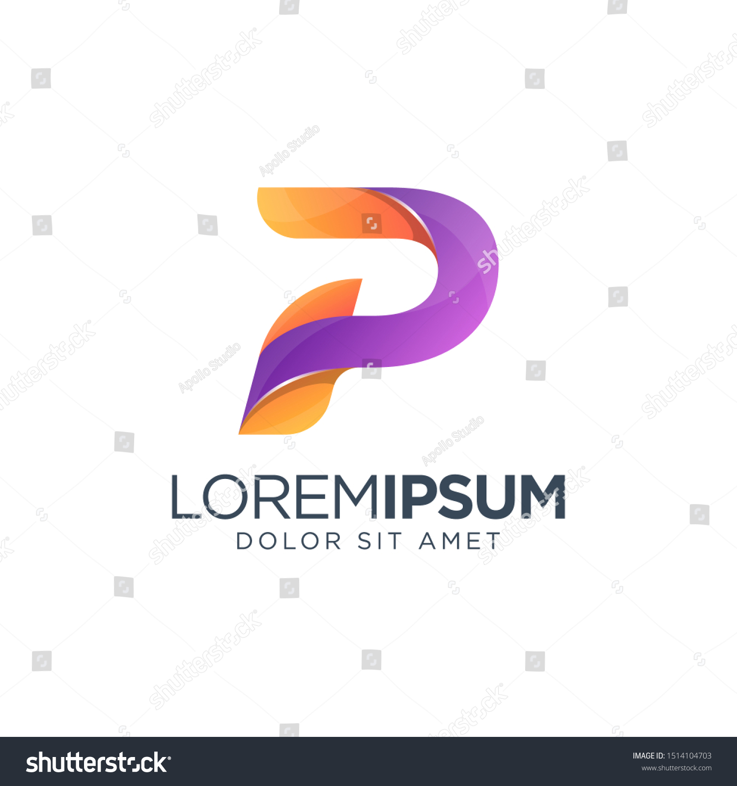 Letter P Gradient Logo Design Stock Vector (Royalty Free) 1514104703 ...