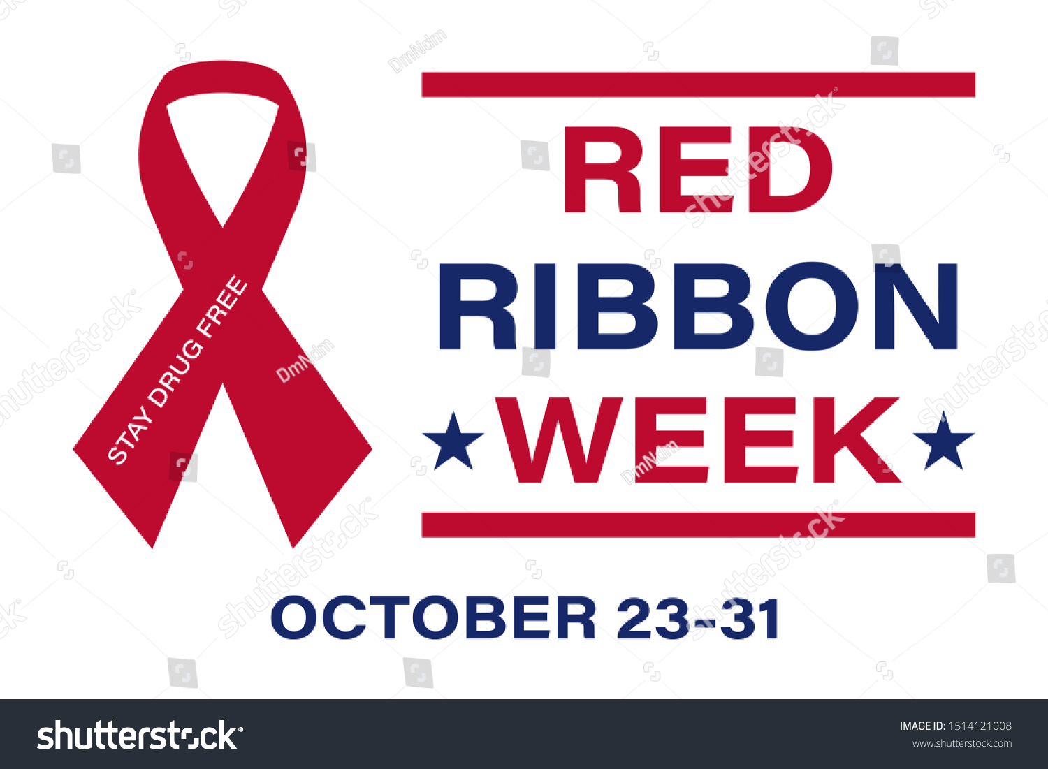 National Red Ribbon Week Takes Place Stock Vector (Royalty Free