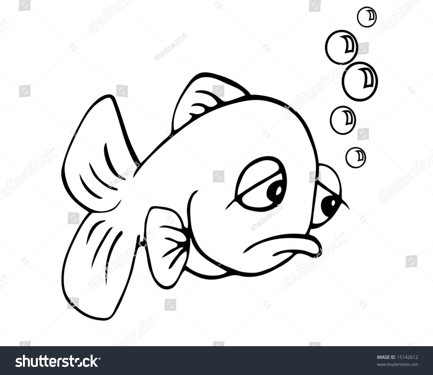 sad kid clipart black and white fish