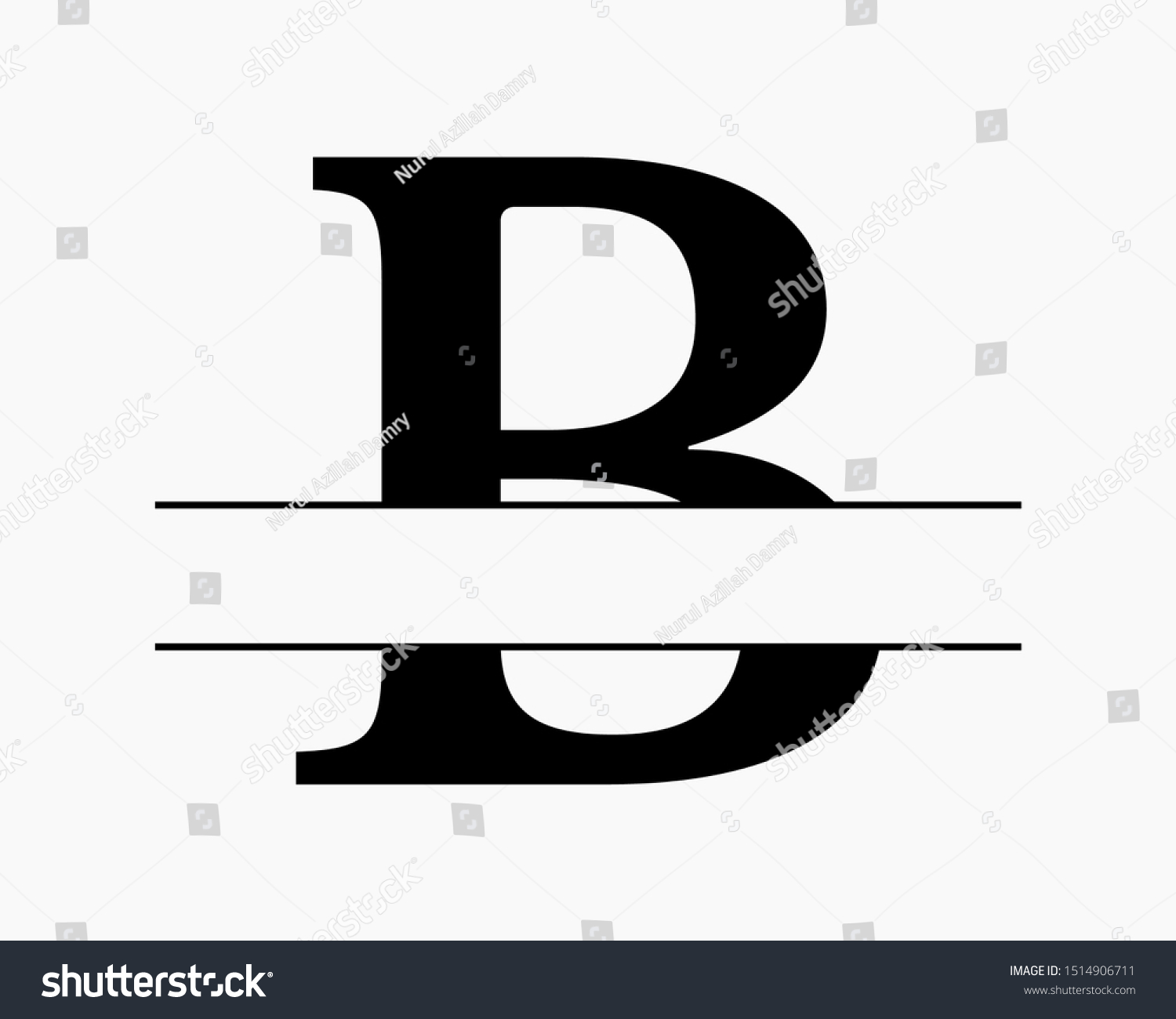 Split Uppercase Letter Initial Monogram Design Stock Vector (Royalty ...