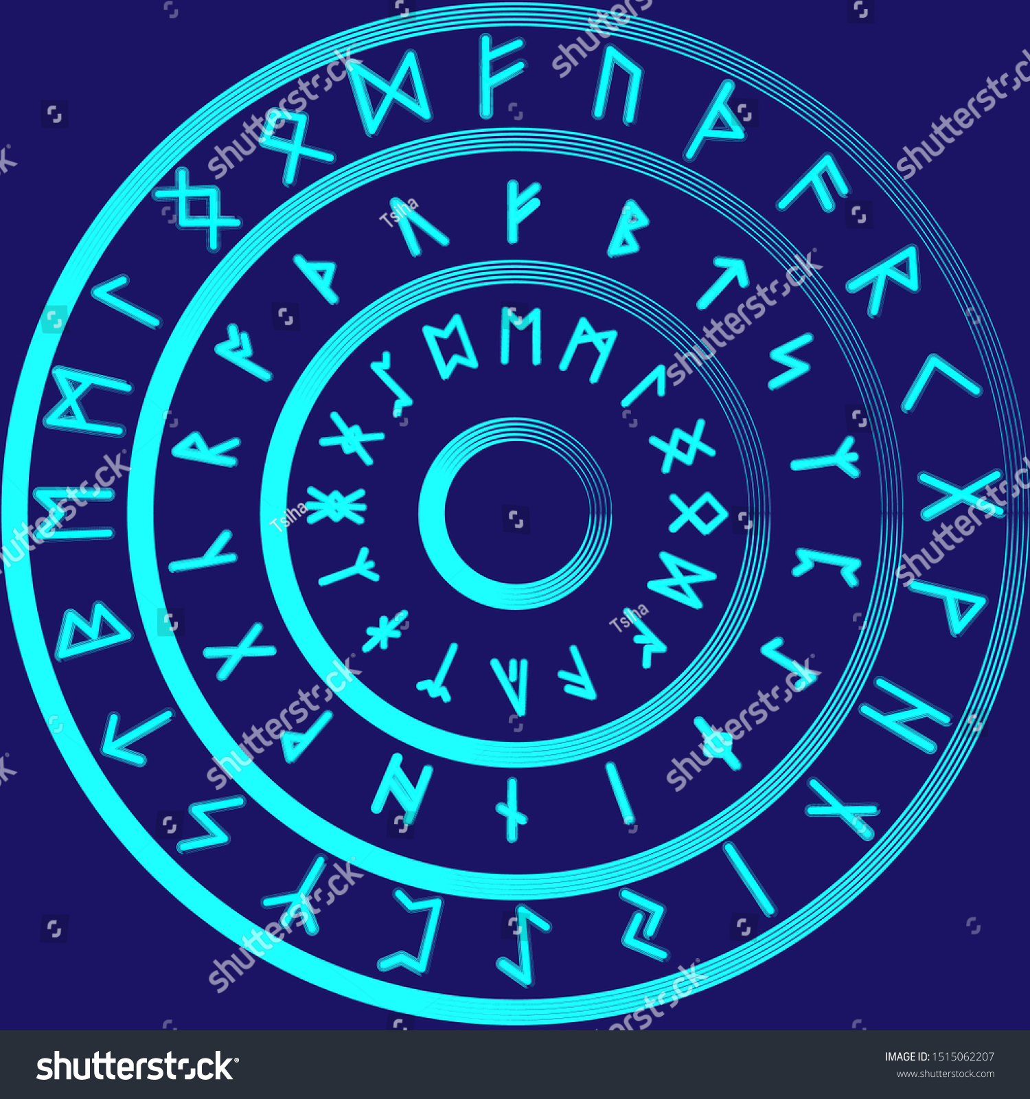 Blue Circle Old Norse Runes Runic Stock Vector (Royalty Free ...