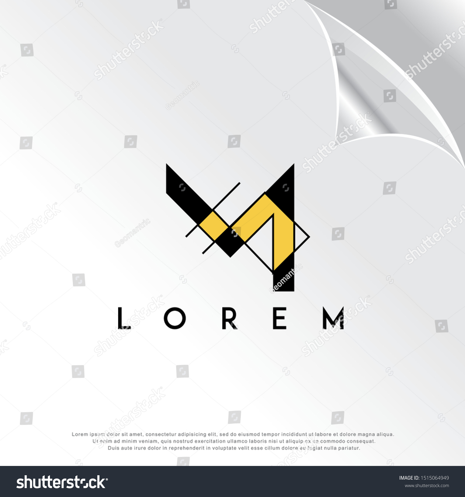 Vektor Stok Architectural Letter M Icon Modern Template (tanpa Royalti 