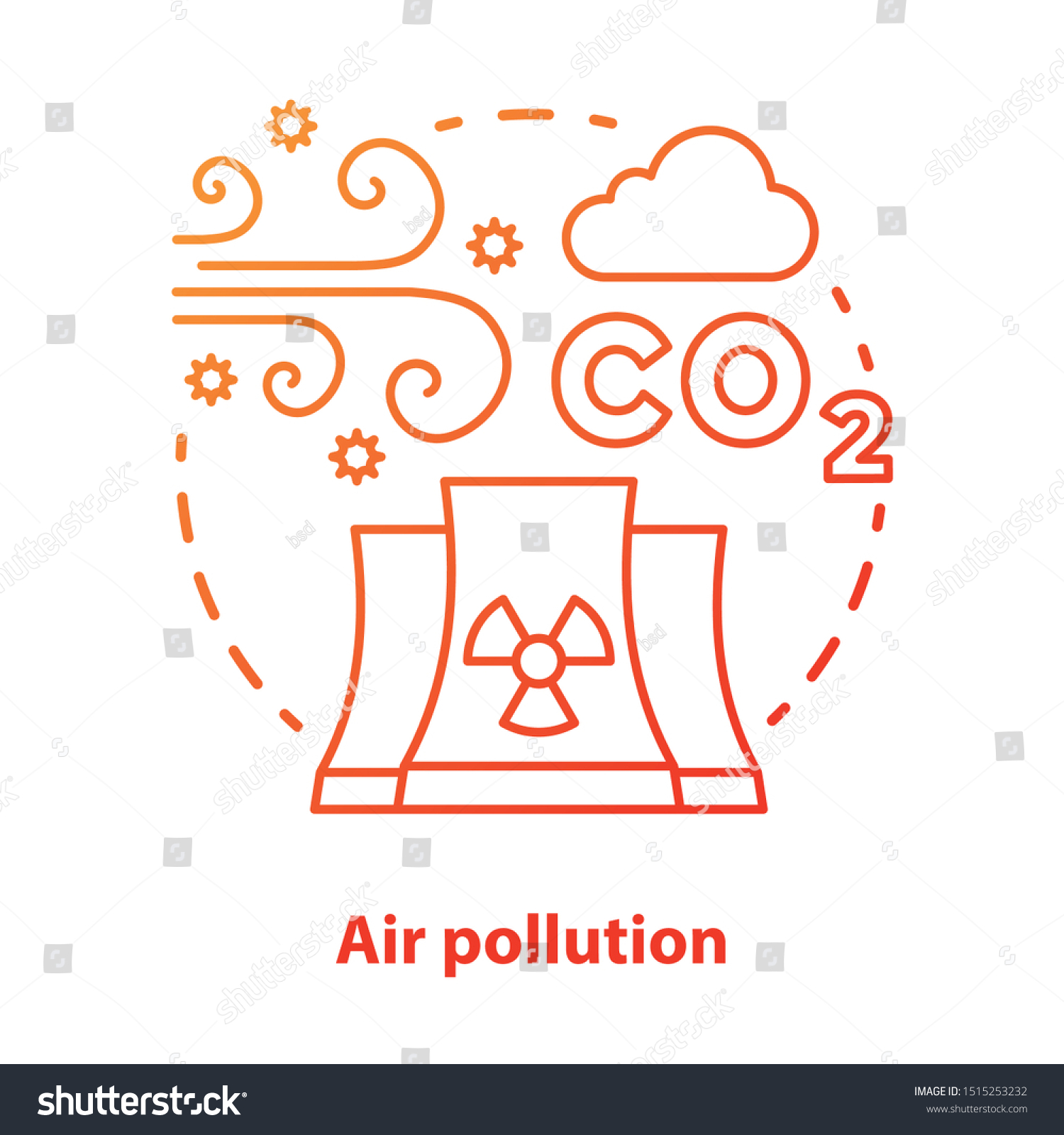 Air Pollution Concept Icon Atmosphere Industrial Stock Vector (Royalty ...