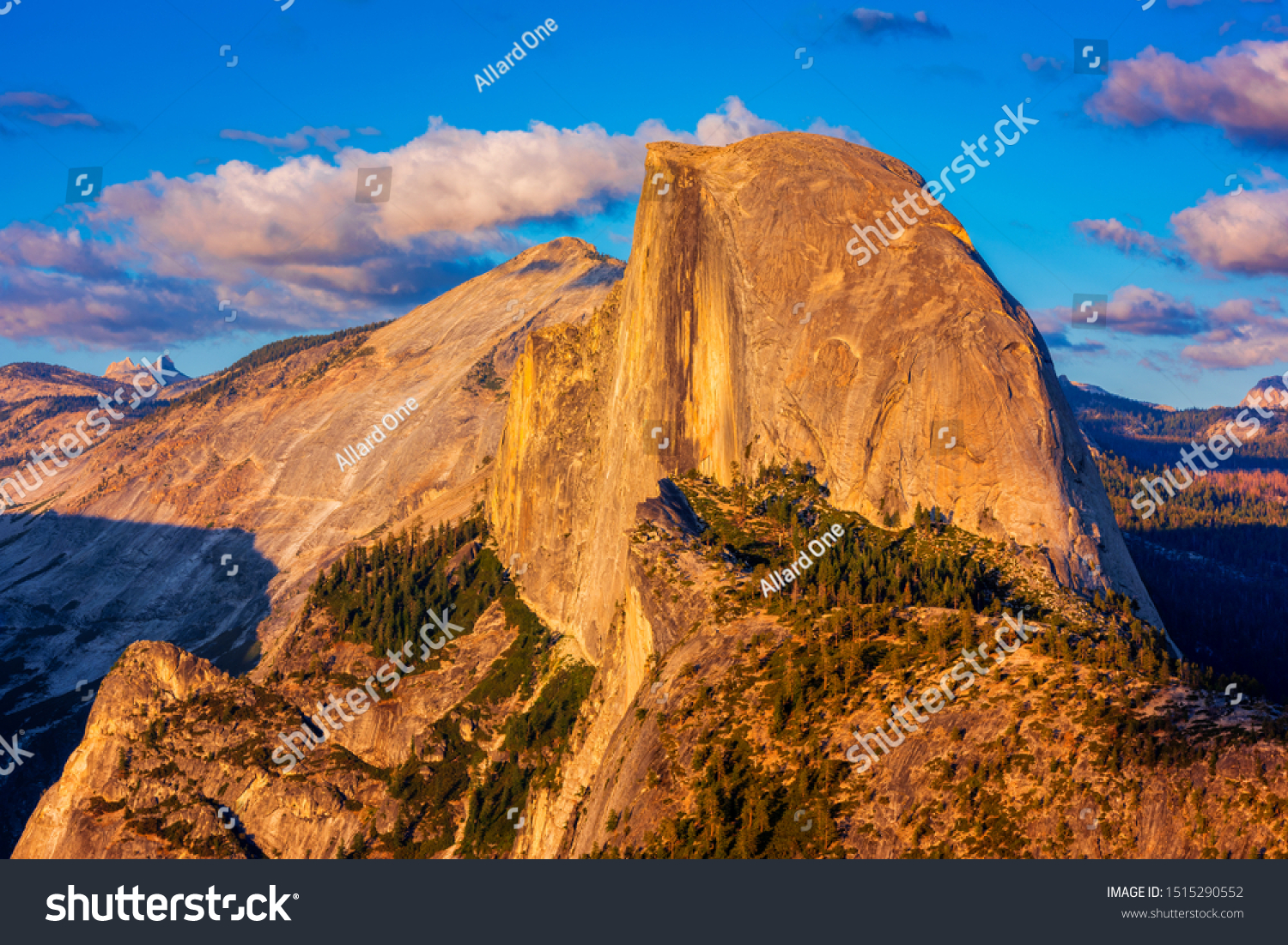 half dome sunset