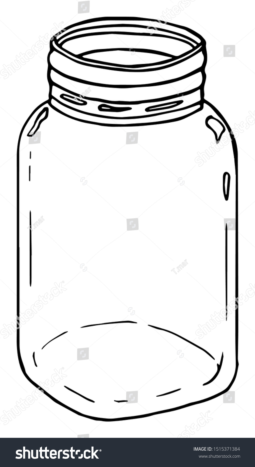 Empty Glass Mason Jar Outline Drawing Stock Vector Royalty Free 1515371384 Shutterstock 6782