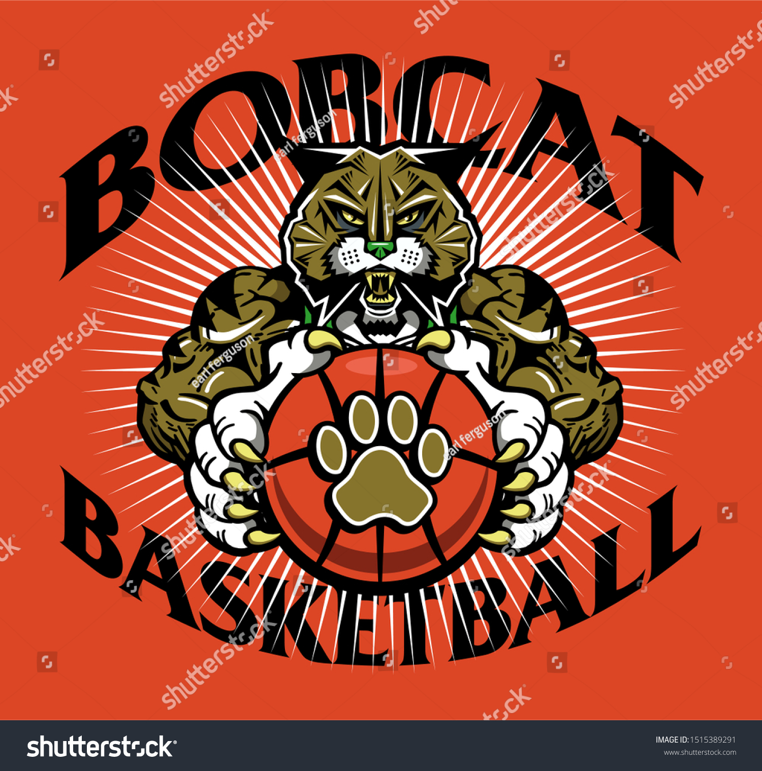 Bobcat Basketball Team Design Mascot Player Stock Vector Royalty Free 1515389291 Shutterstock 5368