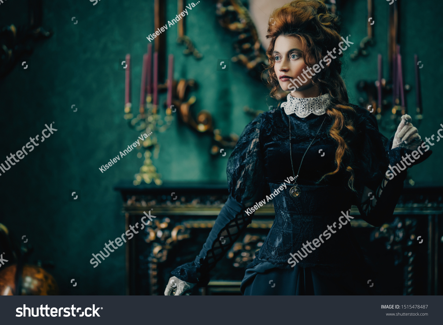 Victorian Era Concept Beautiful Woman Elegant Stock Photo 1515478487 ...