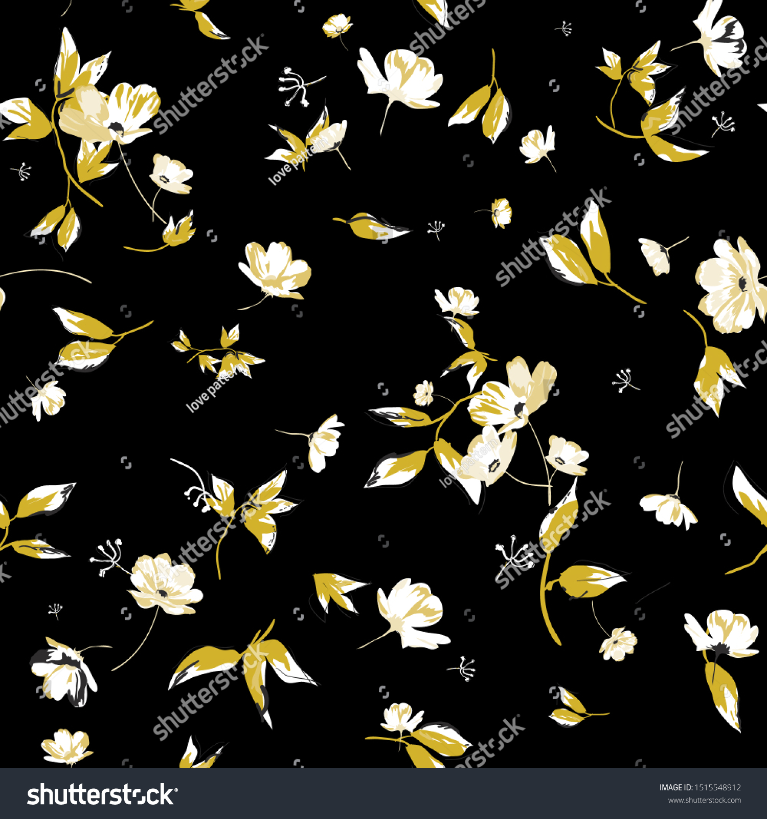 Floral Seamless Pattern Flower Background Stock Vector (Royalty Free ...