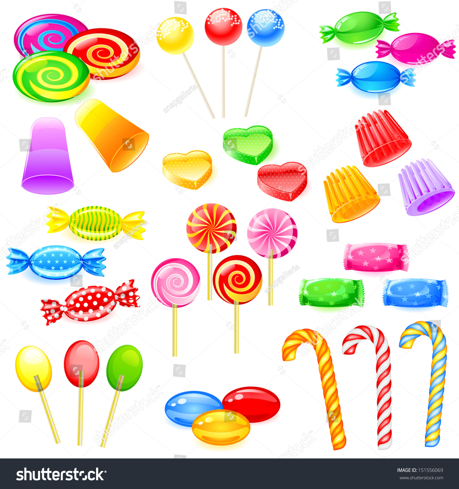 Easy Edit Vector Illustration Colorful Sweet Stock Vector (Royalty Free ...