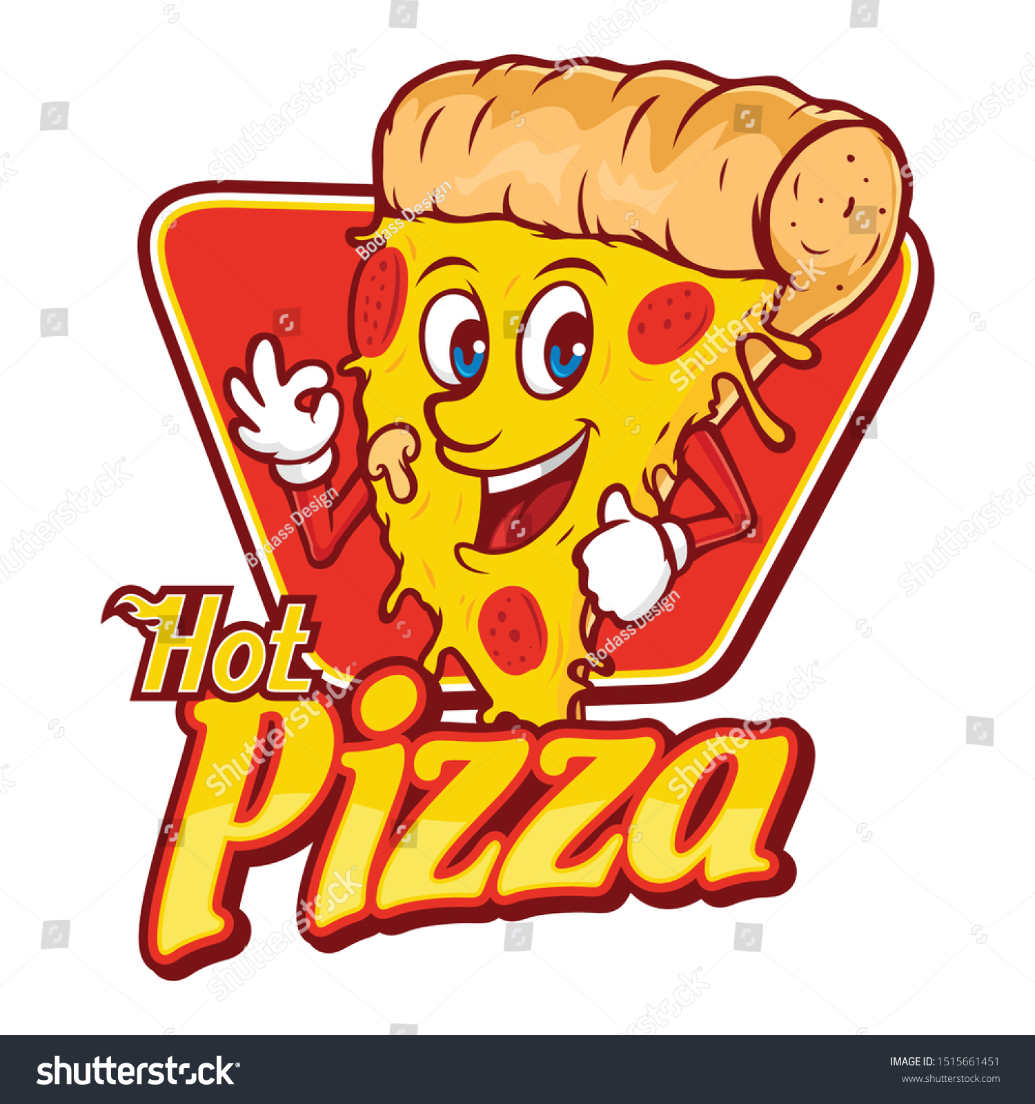 Hot Pizza Vector Logo Pizza Character Stock Vector (Royalty Free ...