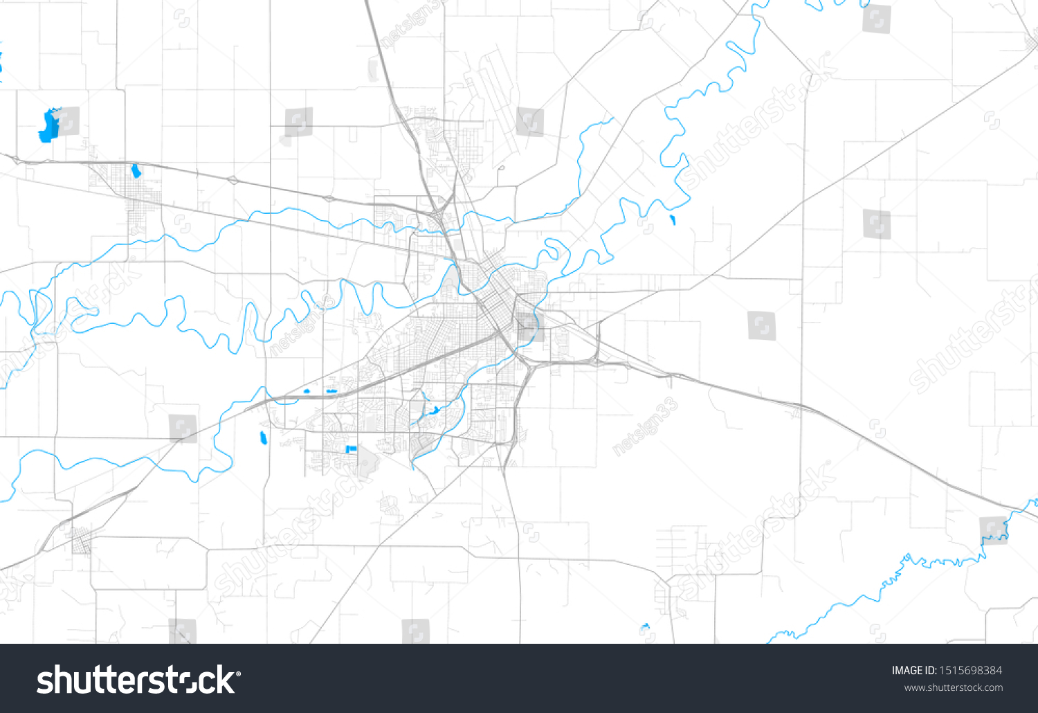 Rich Detailed Vector Area Map Wichita Stock Vector (Royalty Free ...