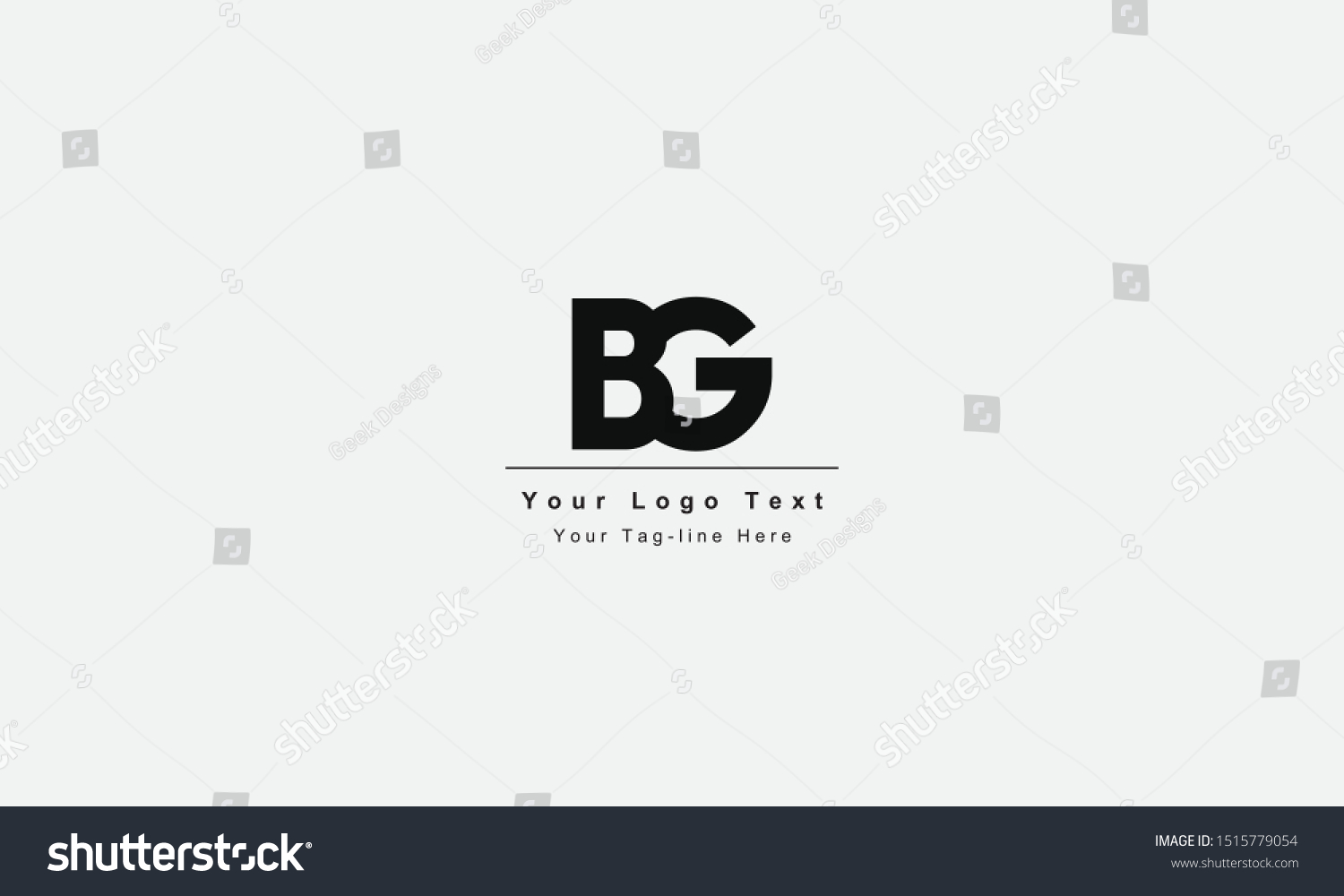 Bg Bg Letter Logo Unique Attractive Stock Vector (Royalty Free ...