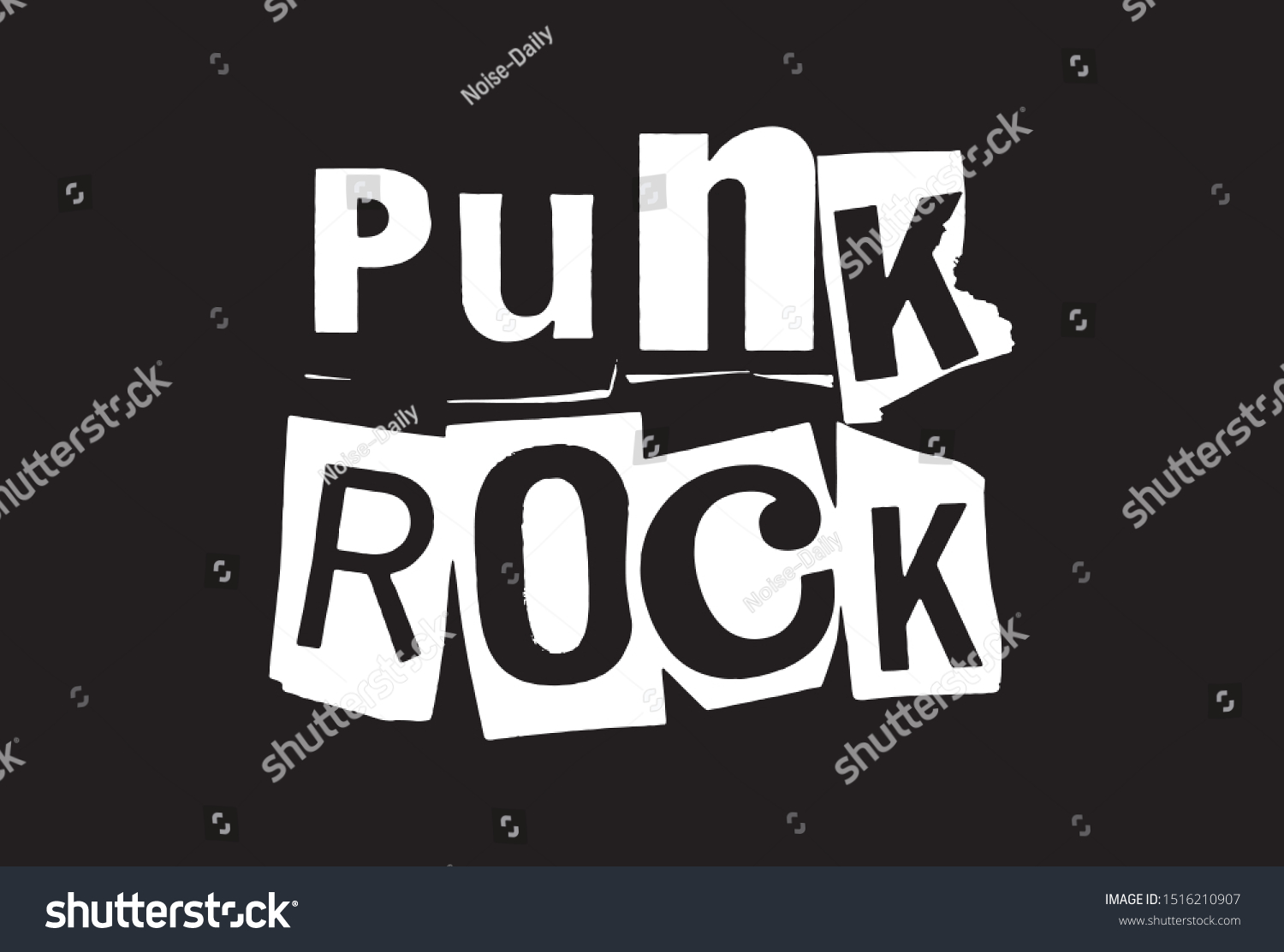 Word Lettering Punk Rock Collage Art Stock Vector (Royalty Free ...