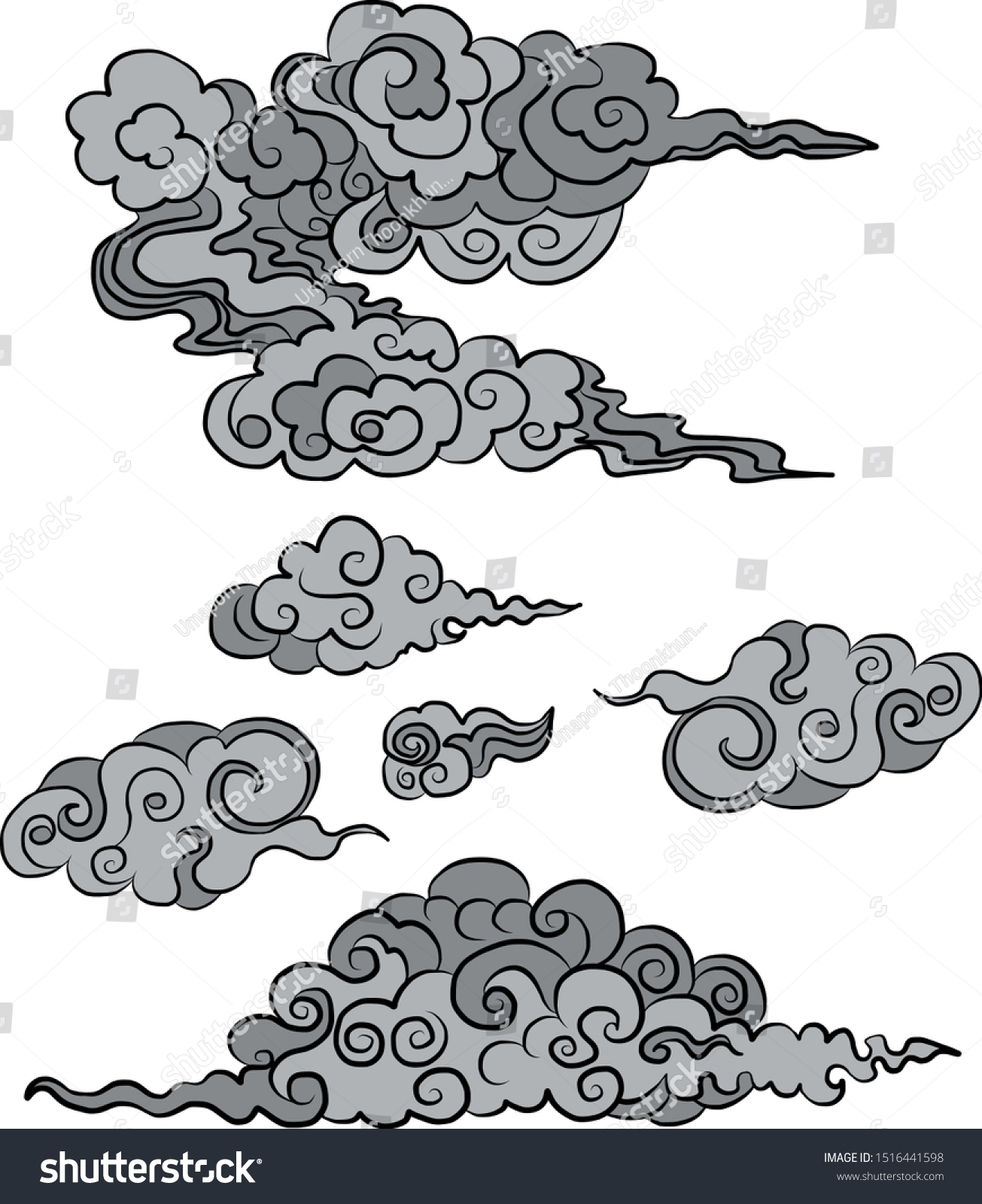 Японский орнамент облака