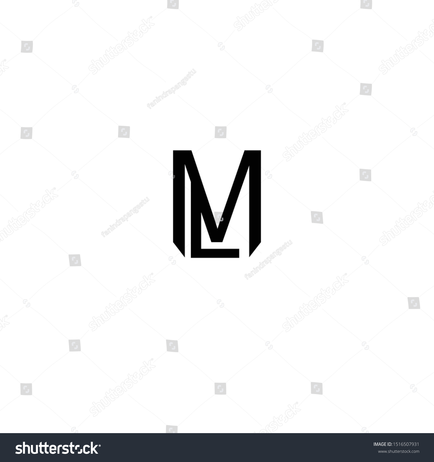 Logo Ml Simple Black White Stock Vector (Royalty Free) 1516507931 ...