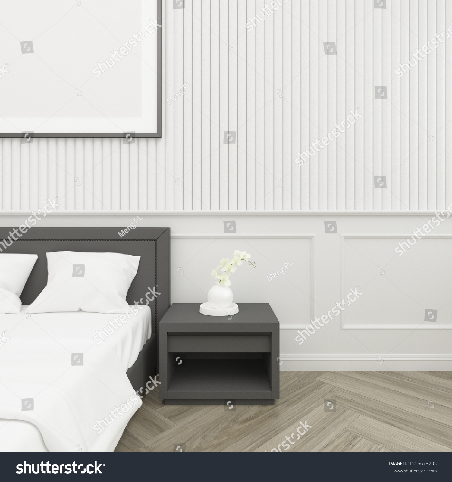 White Modern Luxury Bedroom Interior Design Stock Photo 1516678205 | Shutterstock