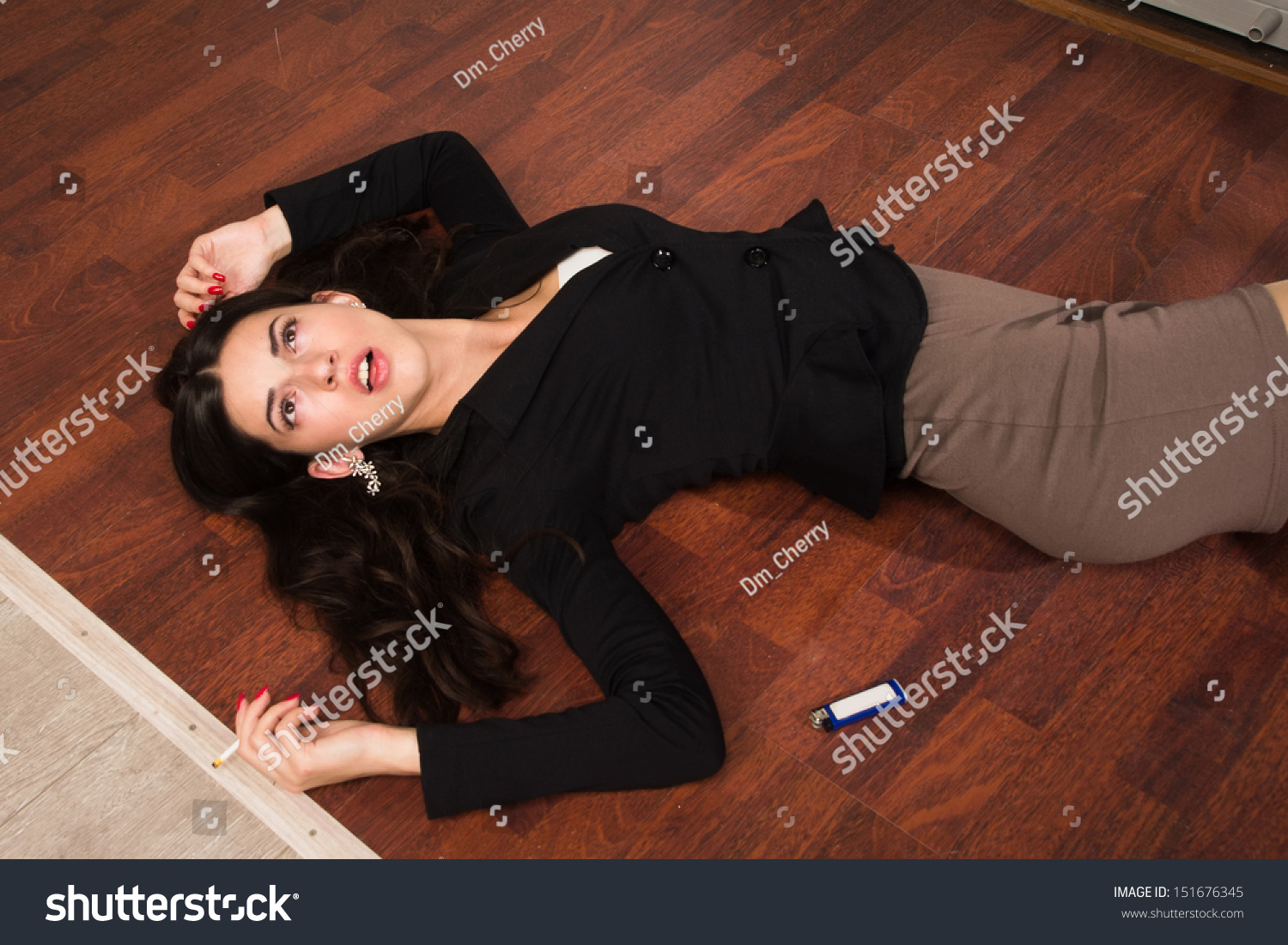 Crime Scene Office Lifeless Businesswoman Lying Nh C S N Shutterstock