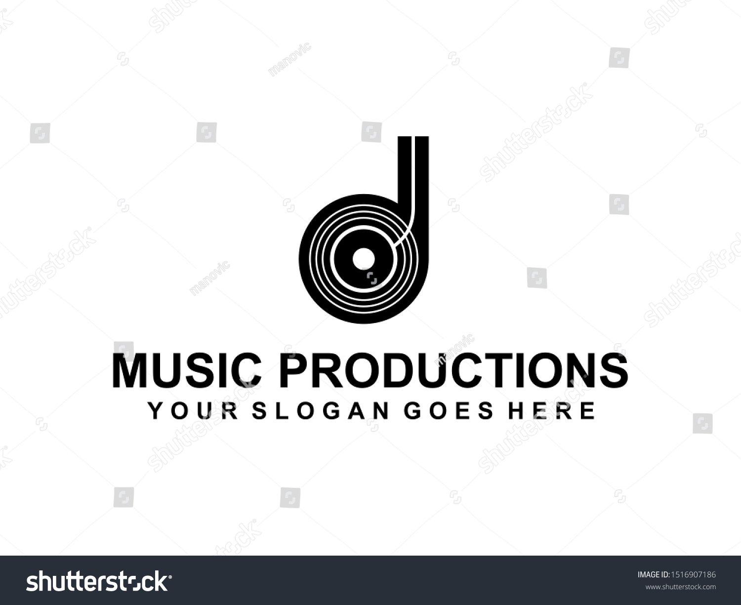 Letter D Music Logo Vector Isolated Stock Vector (royalty Free 