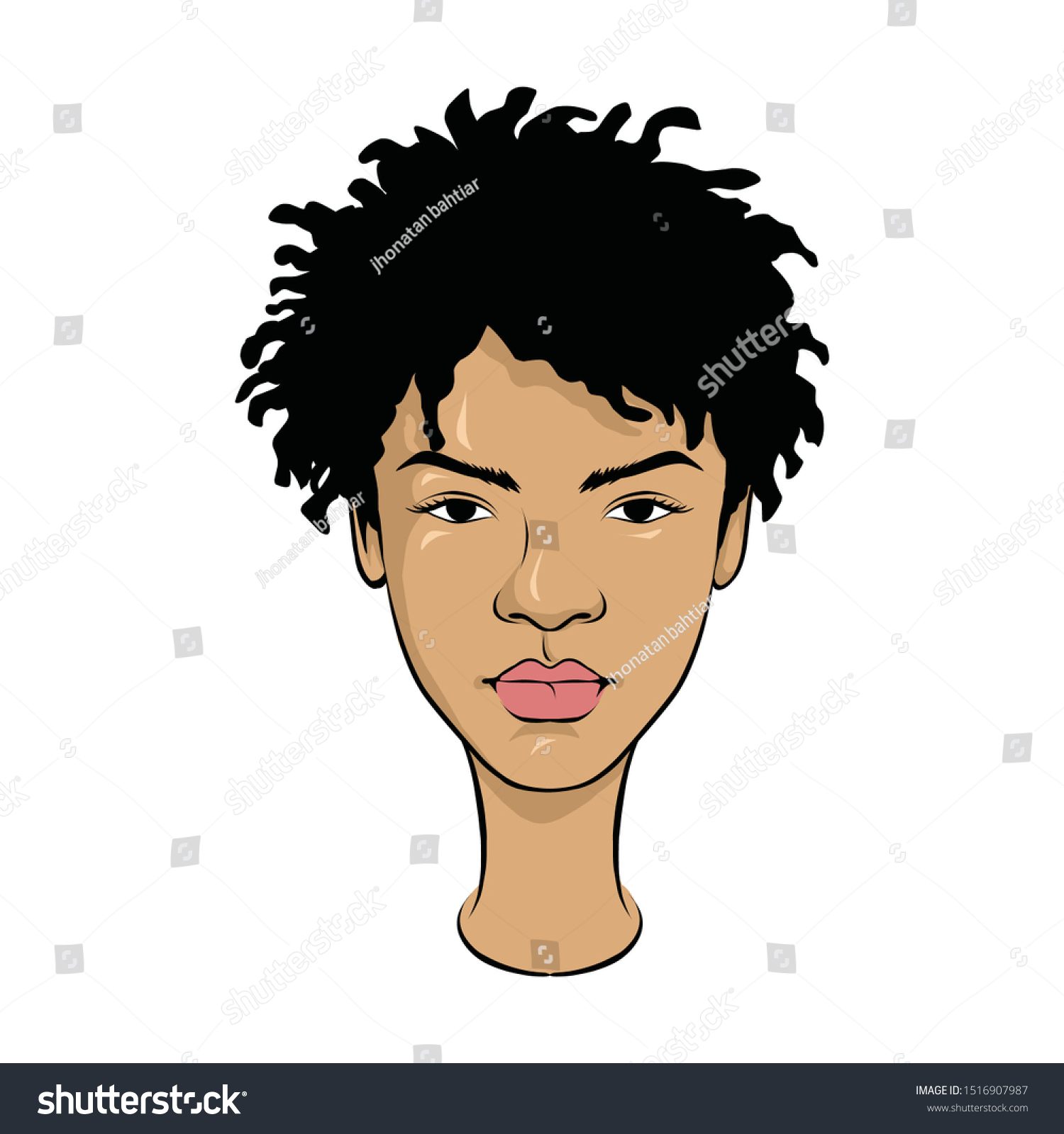 Face Black Woman Dreads Stock Vector (Royalty Free) 1516907987 ...