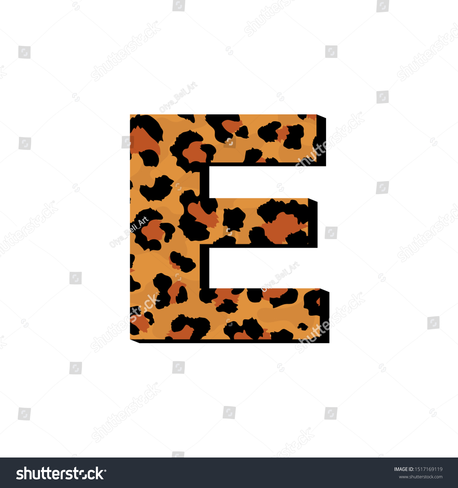 vector capital letter e wild leopard stock vector royalty free 1517169119 shutterstock