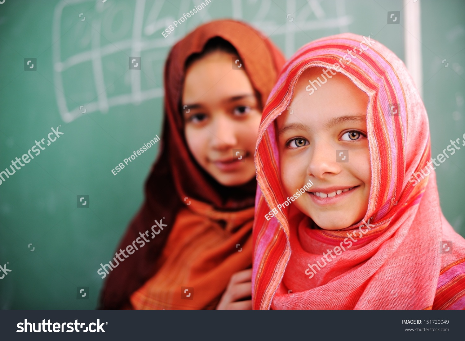 Cute Lovely Arabic School Children Classroom Stock Photo 151720049 ...