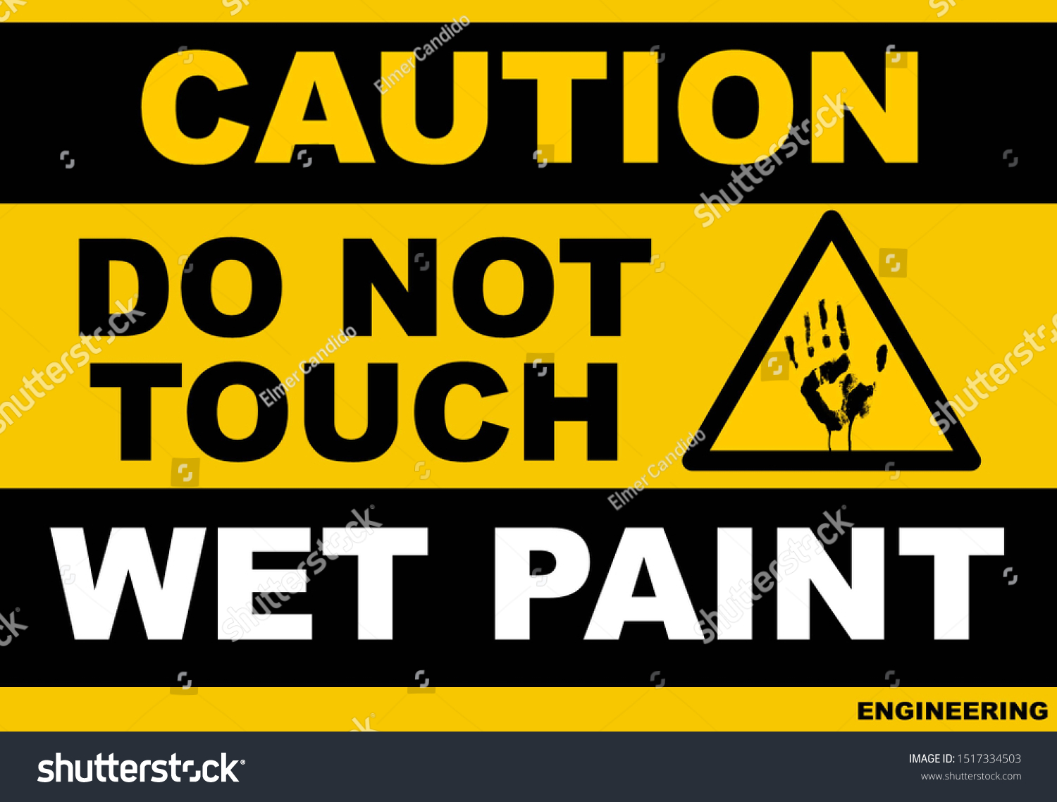 Wet Paint Warning Sign All Purpose Stock Illustration 1517334503 ...