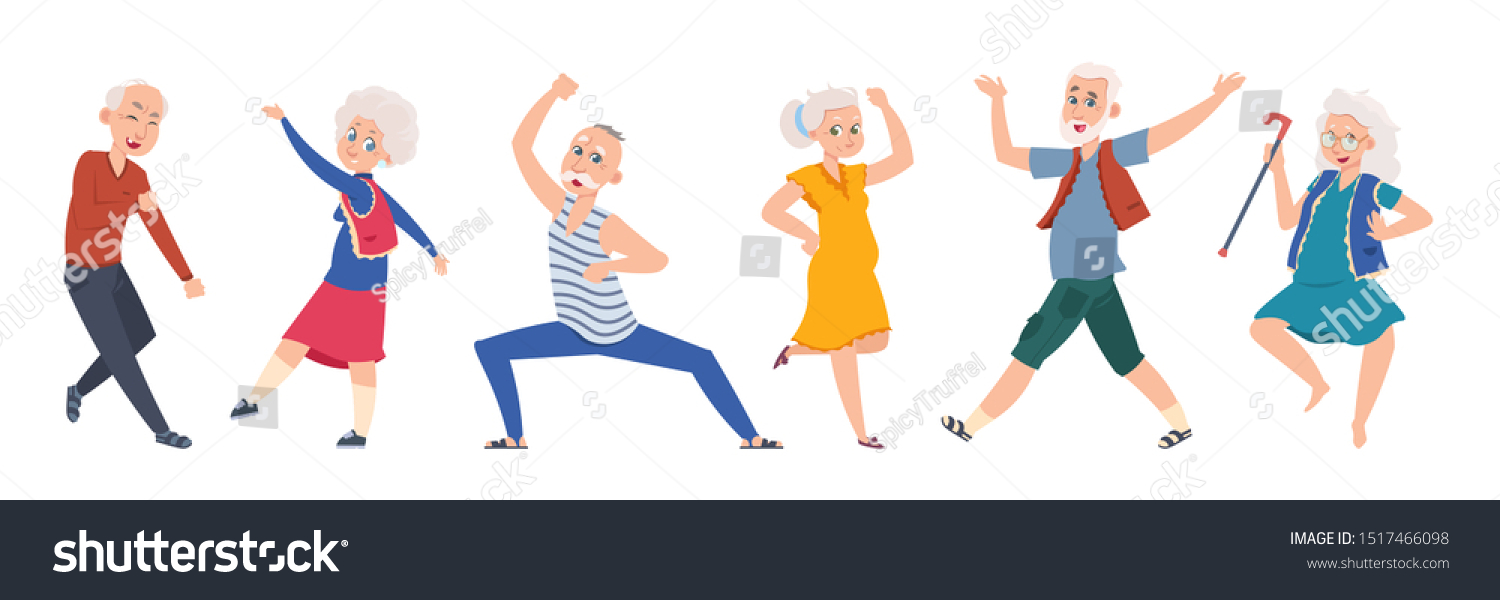 Old Dancing People Cartoon Happy Older Stock Vector (Royalty Free ...