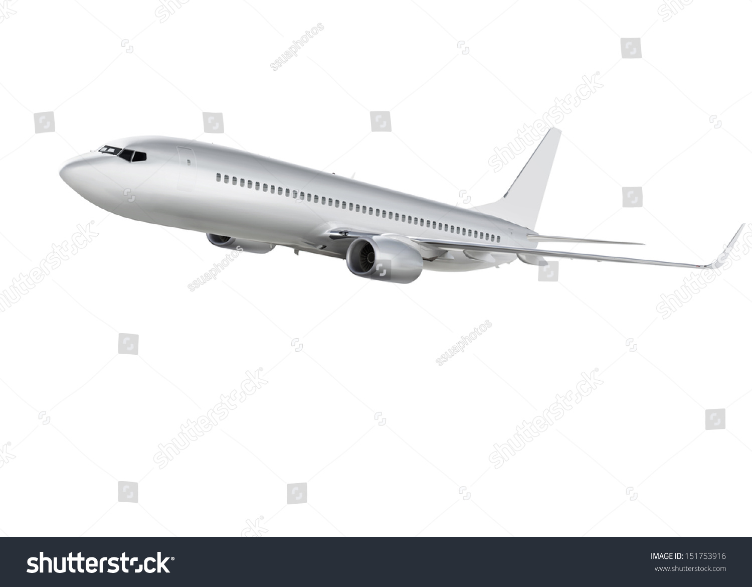 Commercial Airplane On White Background Path Stock Illustration ...