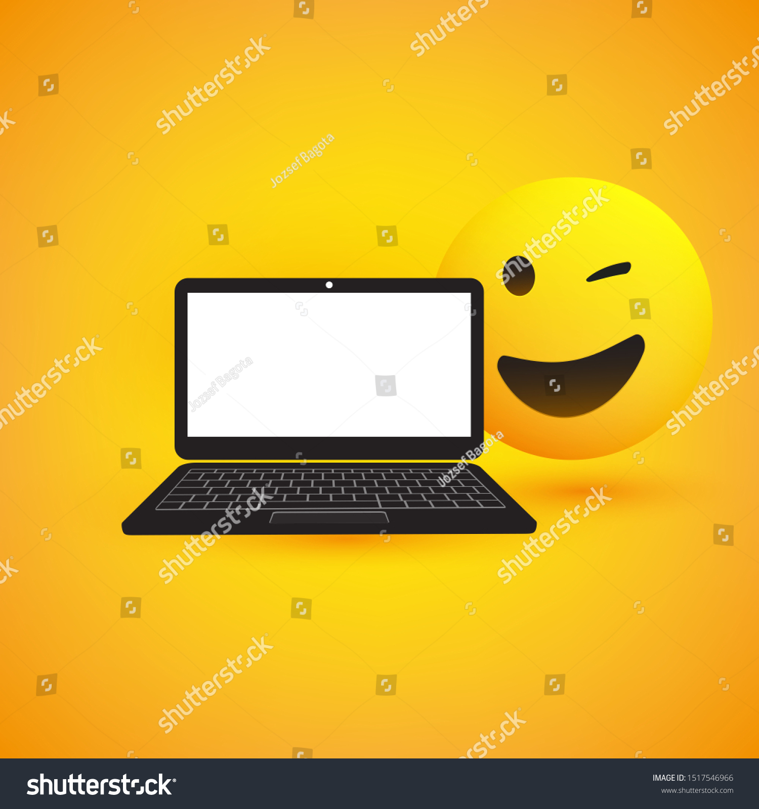 Emoji Emoticon Design Winking Eye Laptop Stock Vector (Royalty Free ...