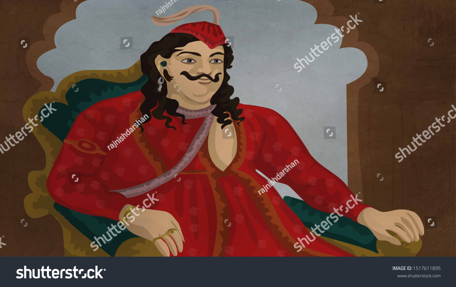 Wajid Ali Shah Last Nawab Awadh Stock Illustration 1517611895 ...