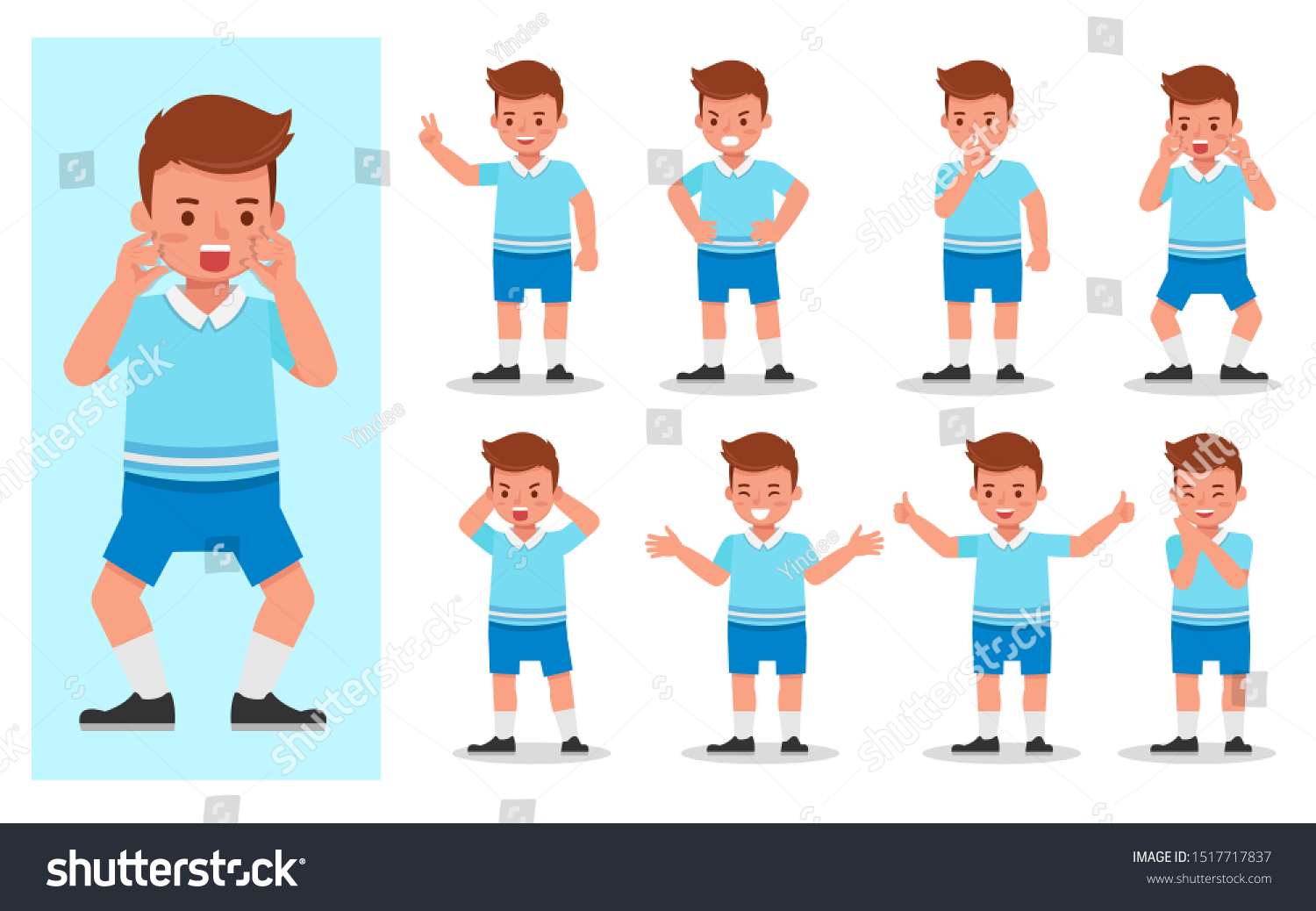 Set Children Character Vector Design Presentation Stock Vector (Royalty ...