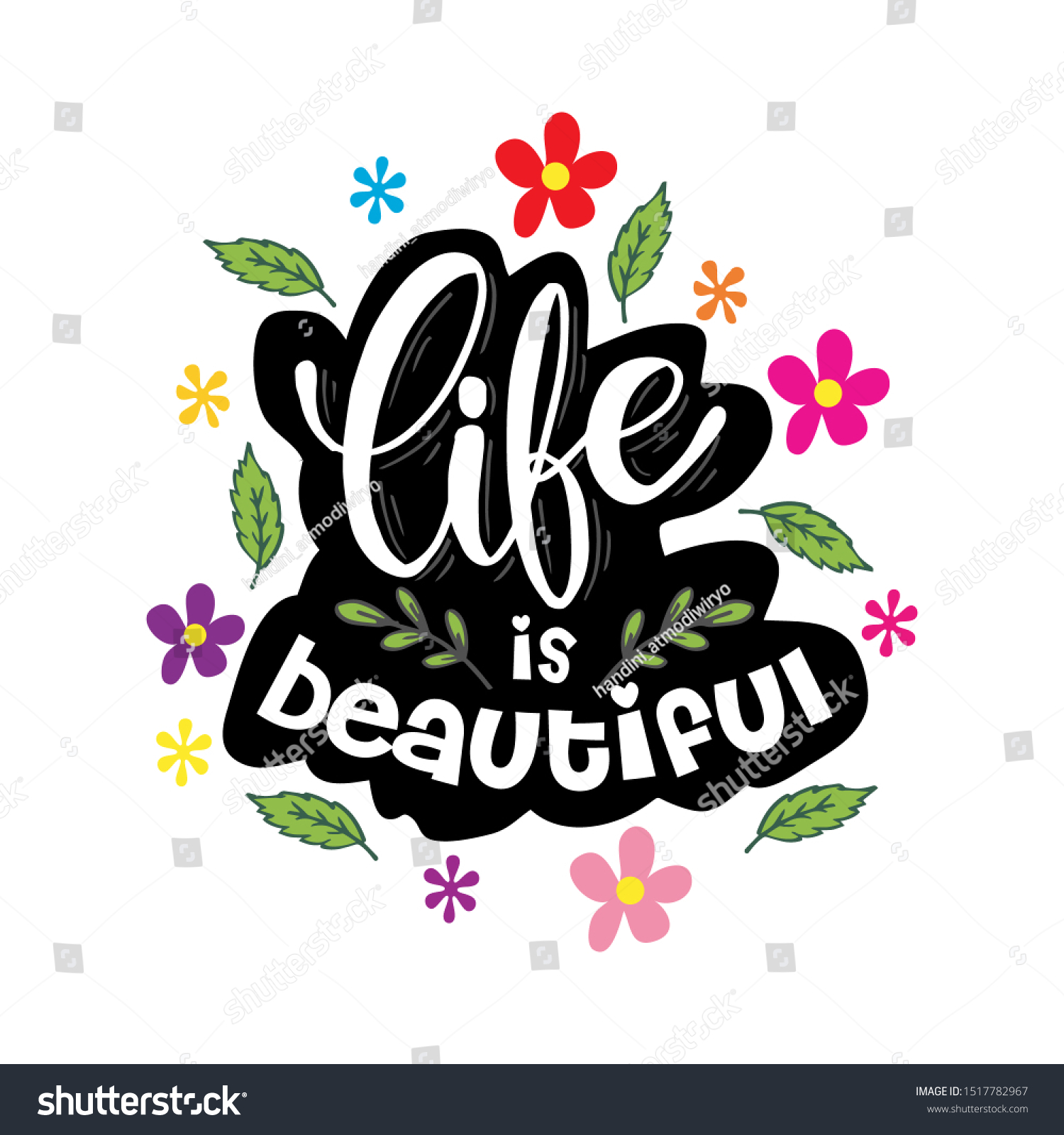 Life Beautiful Card Motivational Quote Stock Vector (Royalty Free ...