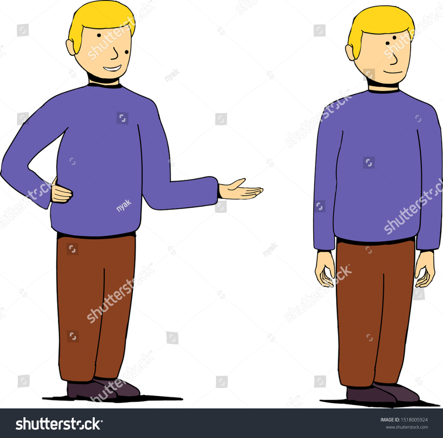 one-person-standing-pointing-second-man-stock-vector-royalty-free